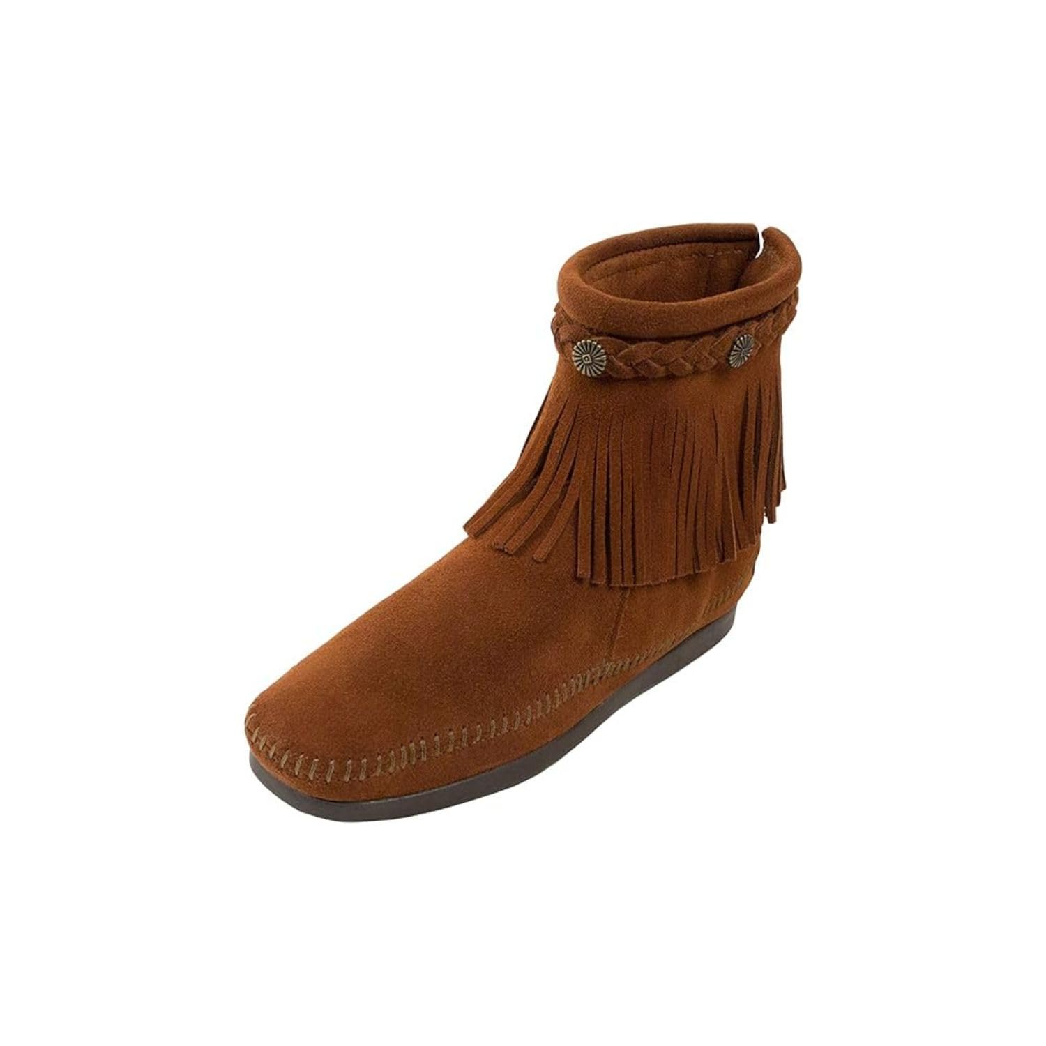 Minnetonka Women's High Top Back Zip Boots - Genuine Leather Ankle Booties for Women | Comfortable & Stylish for Fall, Winter & Casual Outfits
