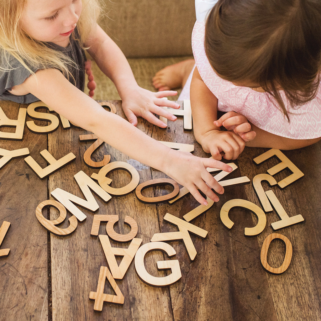 Uppercase Wooden Alphabet Letters - Educational Montessori Toys for Kids Learning ABCs - Perfect for Homeschooling, Preschool & Classroom Decor