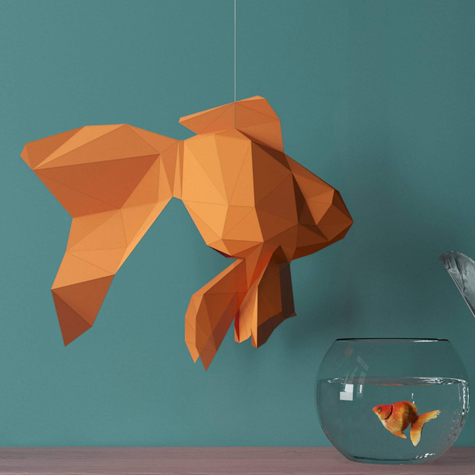 3D Goldfish Paper Sculpture DIY Kit - Pre-Cut Origami Puzzle Craft for Adults & Kids - Creative Handmade Home Decor | Perfect for Wall Art, Party Favors & Educational Activities