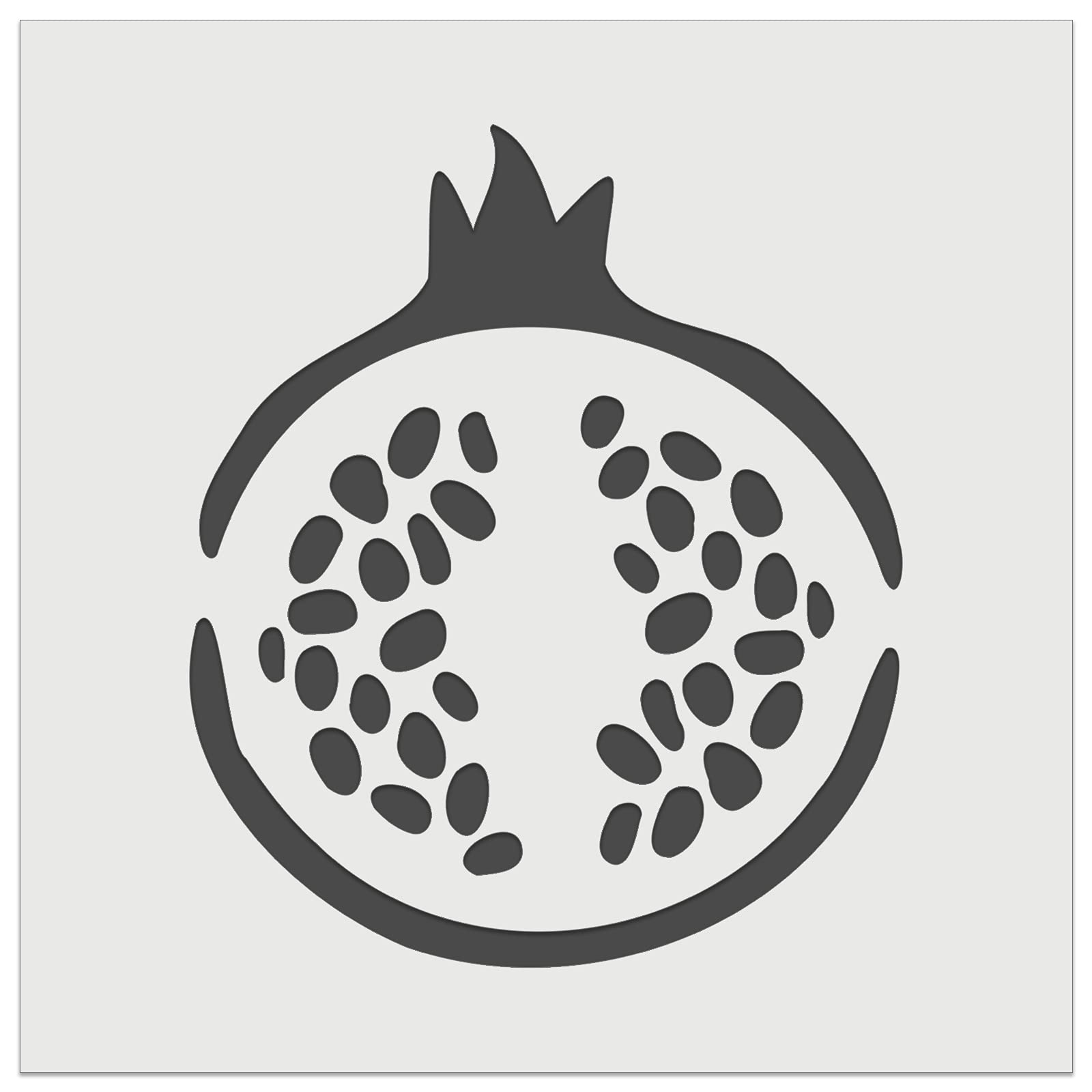 3.5 Inch Reusable Pomegranate Stencil for DIY Crafts, Wall Art, Cookies & Summer Decor - Perfect for Baking, Scrapbooking & Home Decoration