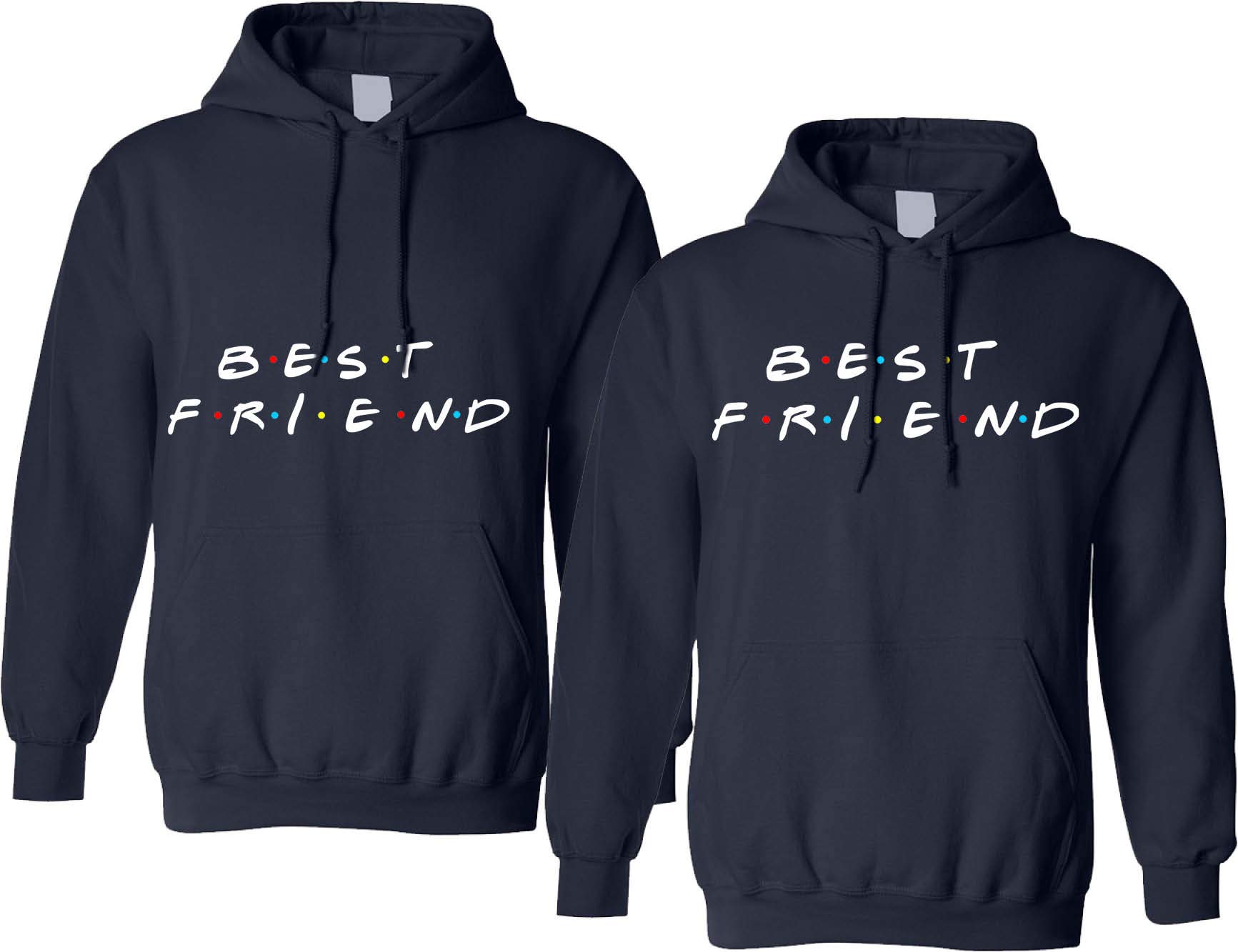 ALLNTRENDS Best Friend Matching Hoodies Set of 2 - Love & Friendship Gift for Couples, BFFs, and Siblings - Perfect for Outings, Parties, and Photo Shoots