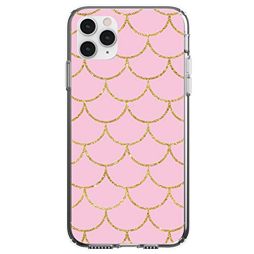 Pink & Gold Print - Scalloped Pattern On Clear Case
