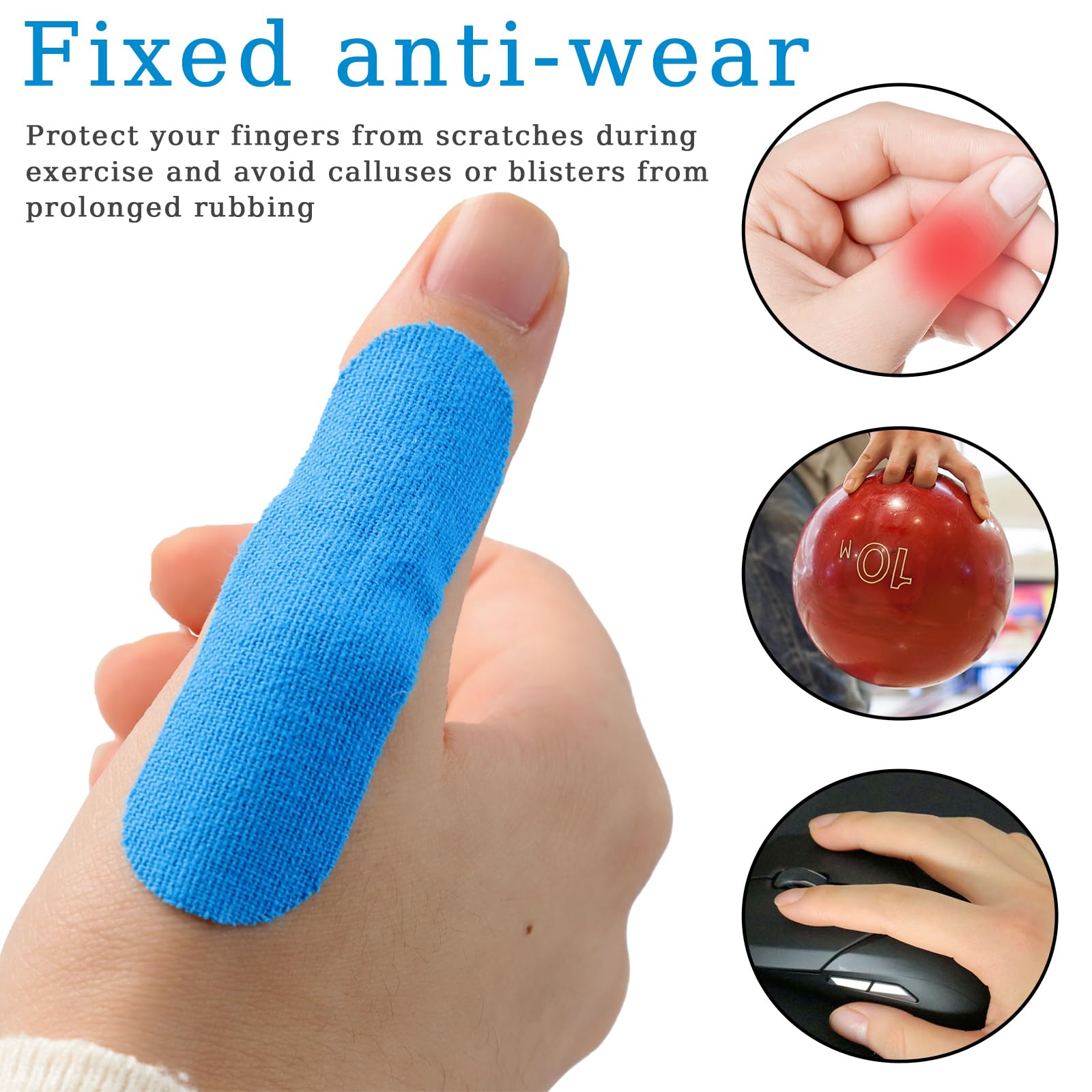 120-Piece Blue Bowling Thumb Tape - Durable Elastic Finger Protector for Bowlers | Performance Sports Tape for Enhanced Grip & Comfort | Perfect for League Play, Practice & Competitive Tournaments