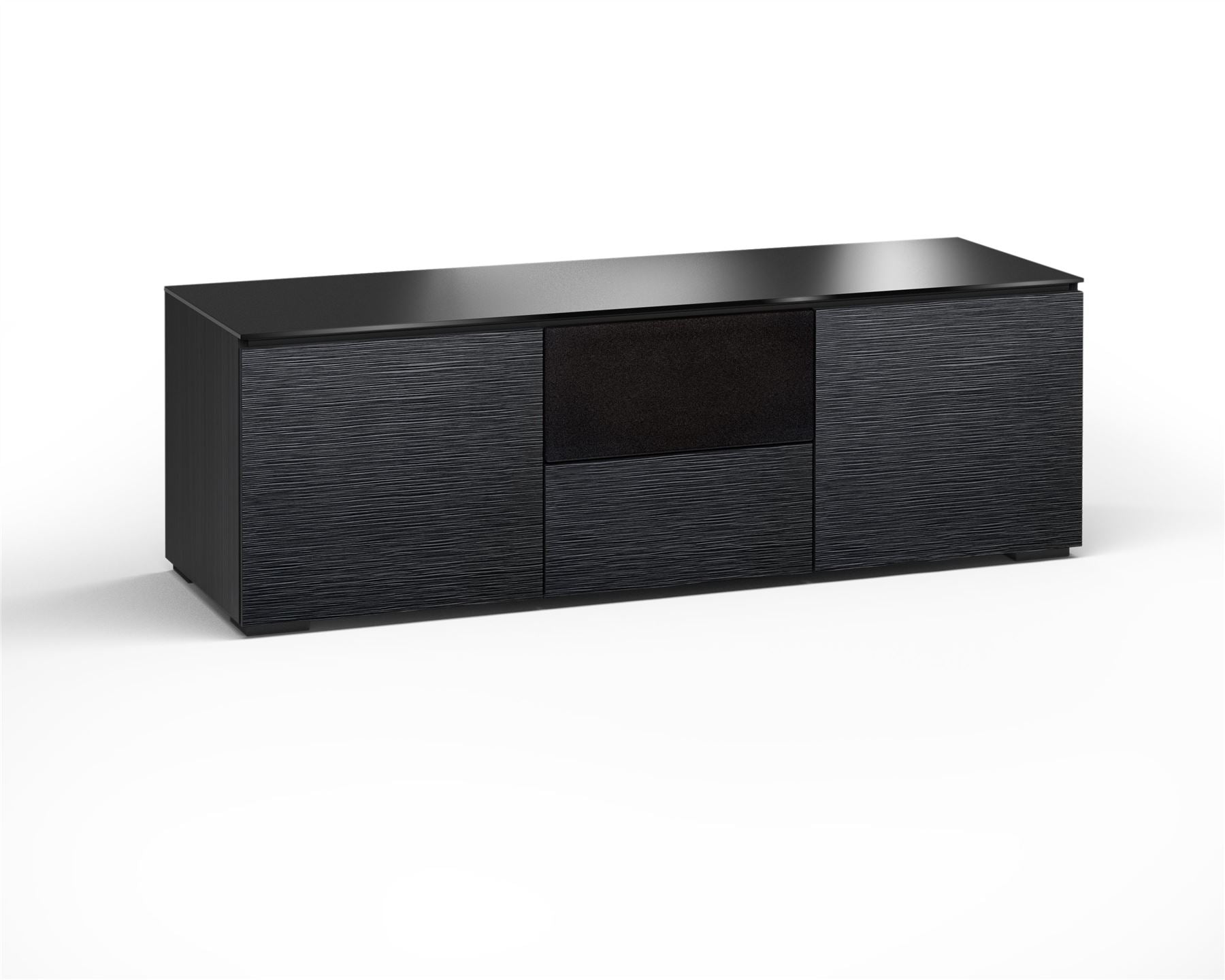 Salamander Chicago 236 Triple Audio Video Cabinet - Black Oak TV Stand for Home Theater & Entertainment Center - Perfect for Living Room, Game Room & Media Setup