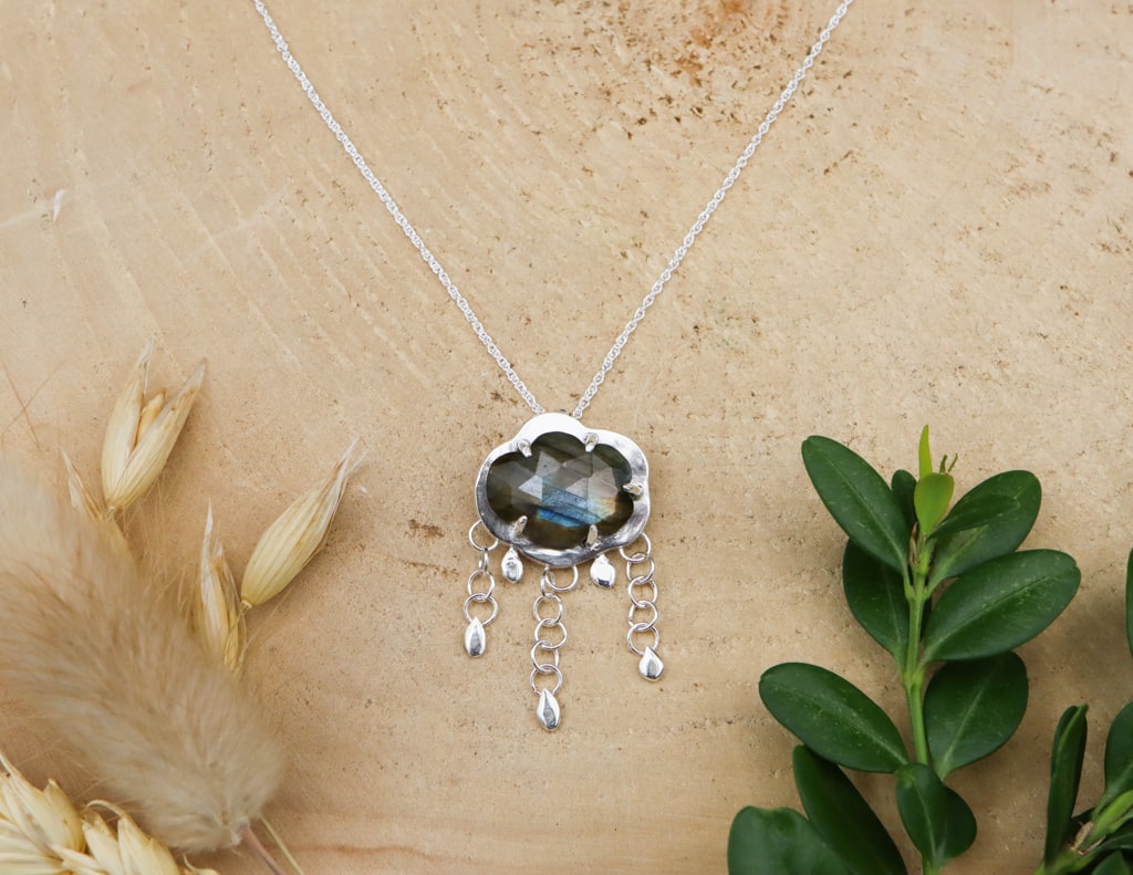Happy and Sad Little Raincloud Necklaces - Emotional Cloud Pendant for Women & Men - Cute Mood Jewelry Gift for Her/Him - Perfect for Everyday Wear, Gifting & Emotional Expression
