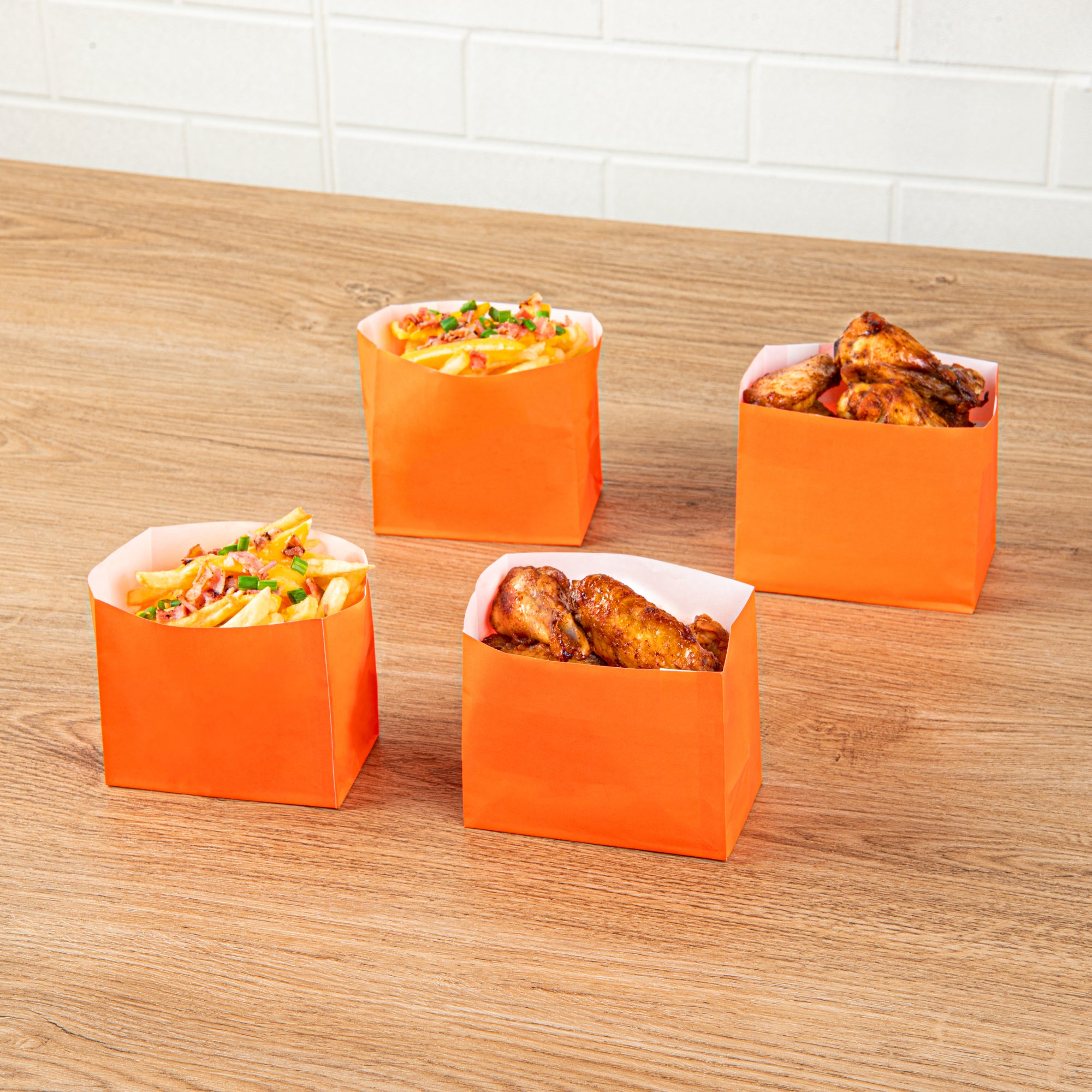 Eco-Friendly Orange Paper Snack Bags - 4.25