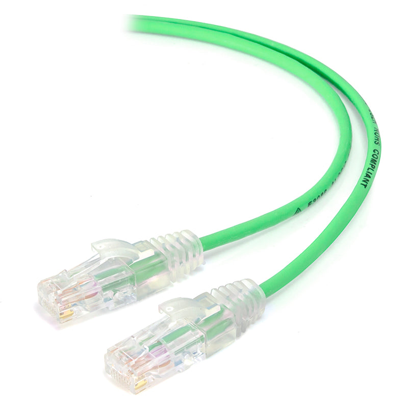 Premium Green Ultra Slim Cat6 Ethernet Cable - UTP 28AWG High-Speed Network Cable for Home & Office - Perfect for Gaming, Streaming, and Office Networking