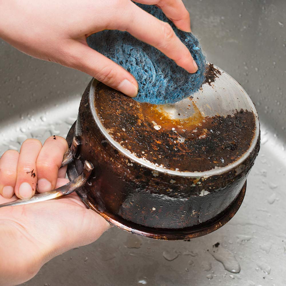 SCRUBIT 20 Pack Steel Wool Soap Pads - Heavy Duty Metal Scouring Pads for Cleaning Dishes, Pots, Pans & Ovens - Pre-Soaped for Tough Grease & Oil Removal - Perfect for Kitchen, BBQ Grill & Outdoor Cookware Cleaning