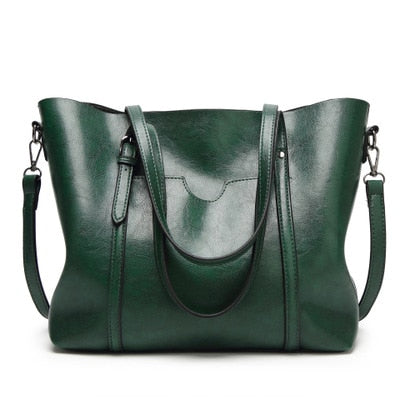 Premium Women's Oil Wax Leather Handbag - Stylish Crossbody Purse for Work, Travel & Everyday Use