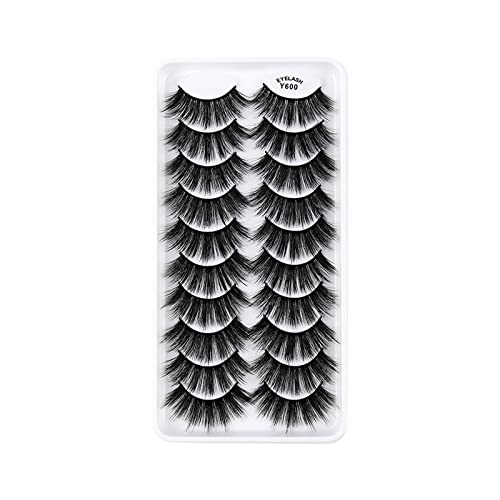 8D Mink False Eyelashes Multipack - 10 Pairs Voluminous Wispy Lashes for Dramatic Eye Look | Natural Luxury Faux Mink Lashes for Daily Wear, Parties & Special Occasions