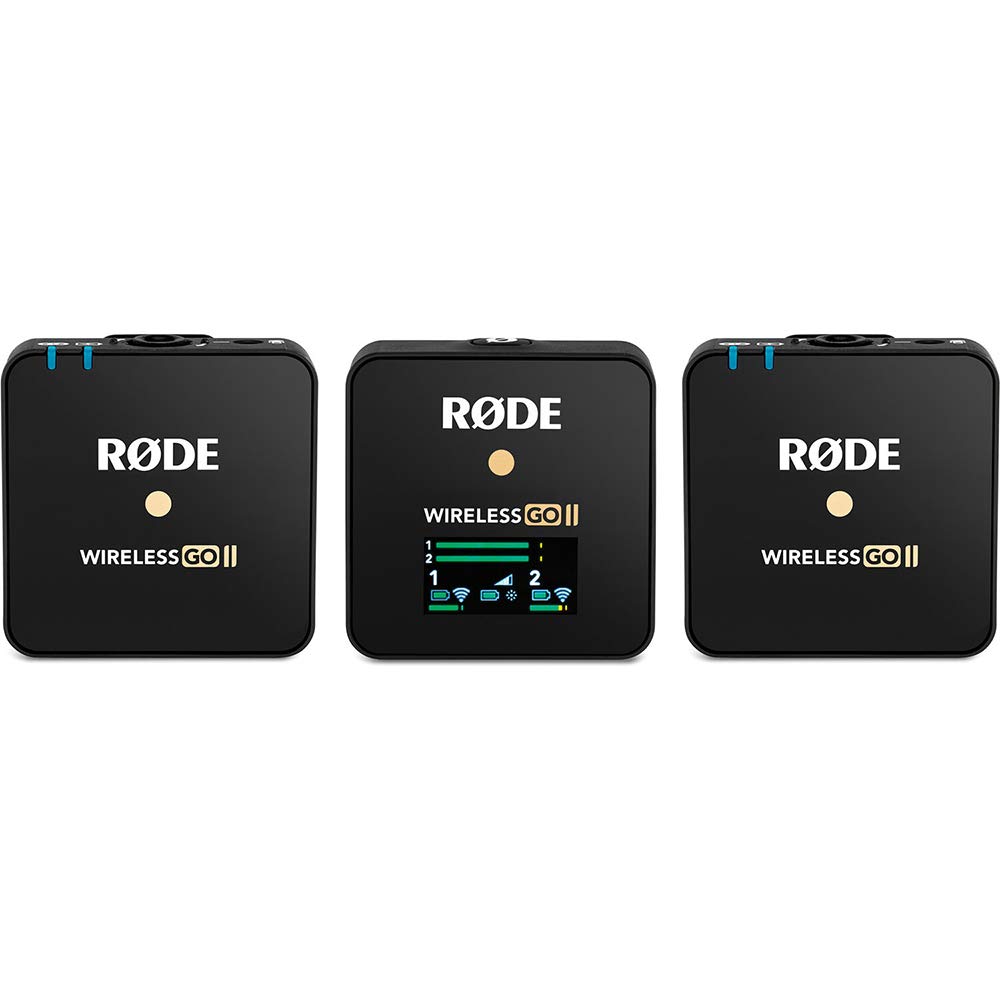 Rode Wireless GO II Compact Wireless Microphone System for 2-Person Recording - Includes 2 Omnidirectional Lavalier Mics - Perfect for YouTube, Podcasting, Interviews & Live Streaming