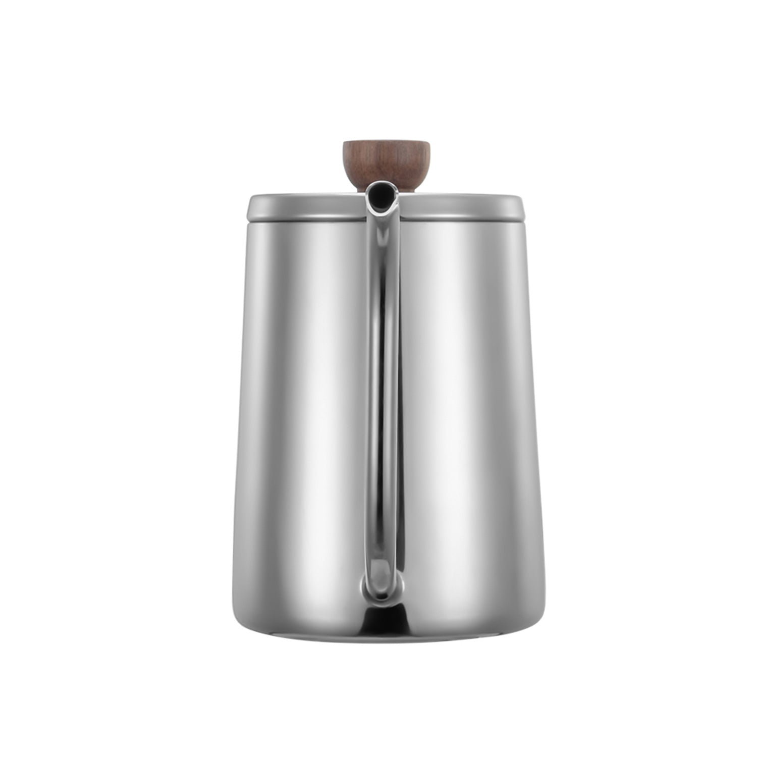 Premium 600ml Gooseneck Kettle with Walnut Handle - Silver Stainless Steel Electric Pour Over Kettle for Coffee & Tea Brewing - Perfect for Home, Office & Specialty Coffee Shops