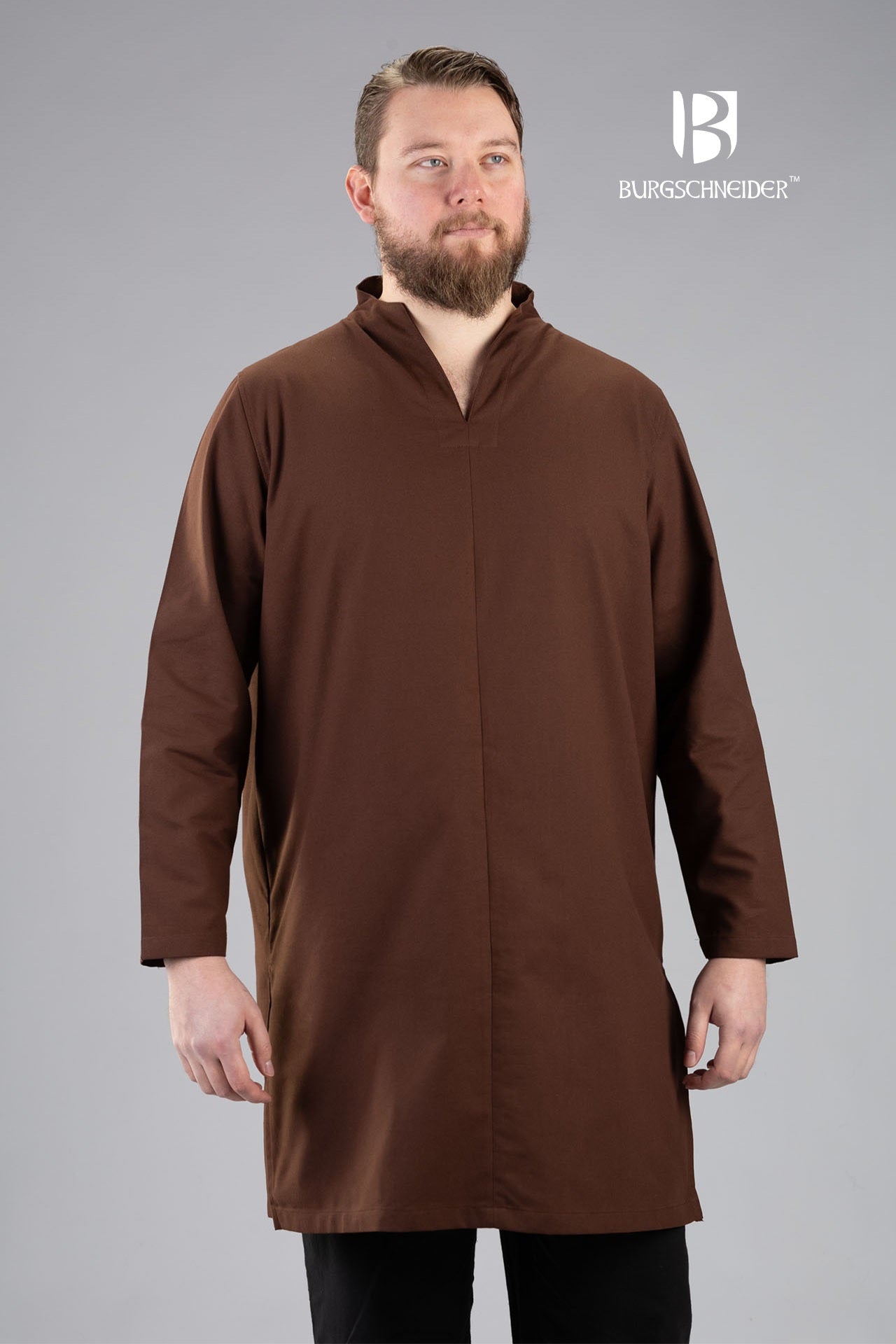 Ekwine Brown Tunic Top for Women - Casual Long Sleeve Blouse with V-Neck - Perfect for Office, Travel & Everyday Wear