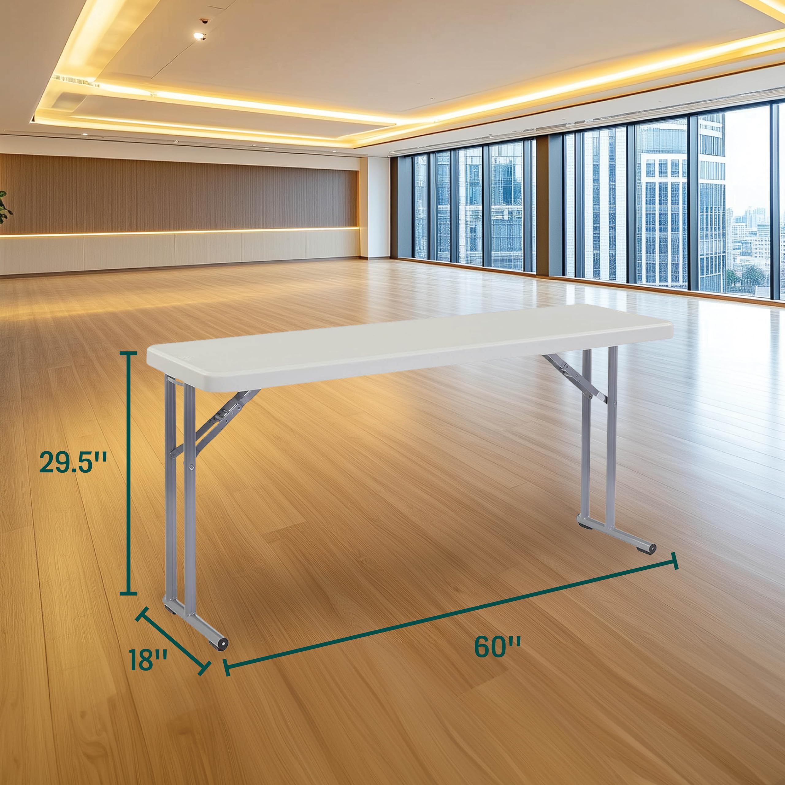 National Public Seating 18x60 Inch Heavy Duty Folding Table - Portable Lightweight Conference Table for Office, Seminar, Training Room - Indoor Outdoor Use - Speckled Gray Finish | Perfect for Business Meetings, Classroom Activities & Outdoor Events