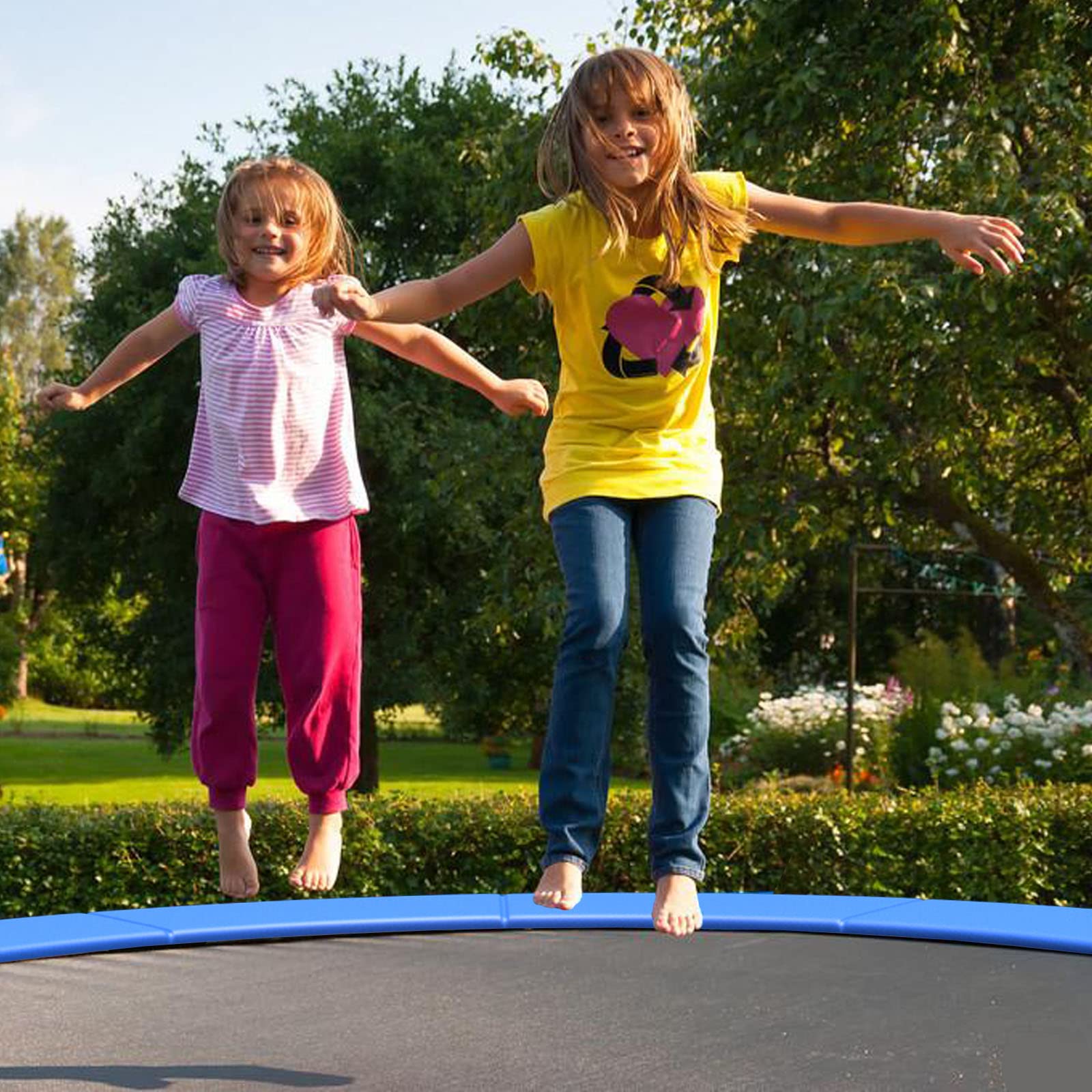 Giantex 8Ft 10Ft 12Ft 14Ft 15Ft 16Ft Trampoline Pad - Heavy Duty Tear-Resistant Edge Cover with Spring Protection - All Weather Replacement Safety Pad for Outdoor Trampoline - Perfect for Backyard, Park, and Playground Use