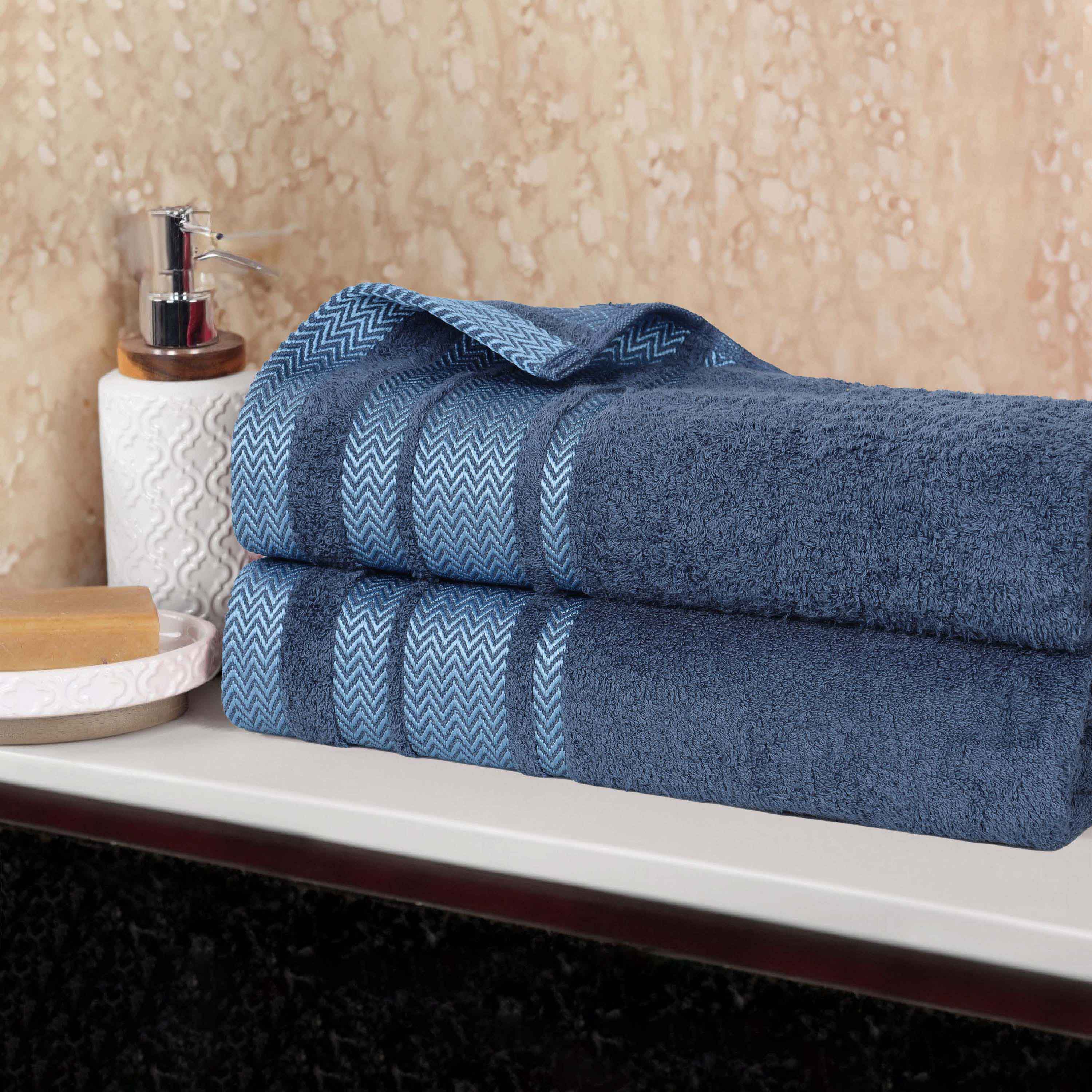 Premium 100% Cotton Soft Medium Weight Bath Towel Set of 2 - Ultra Absorbent & Quick Dry Luxury Bath Sheets for Spa, Hotel & Home Use