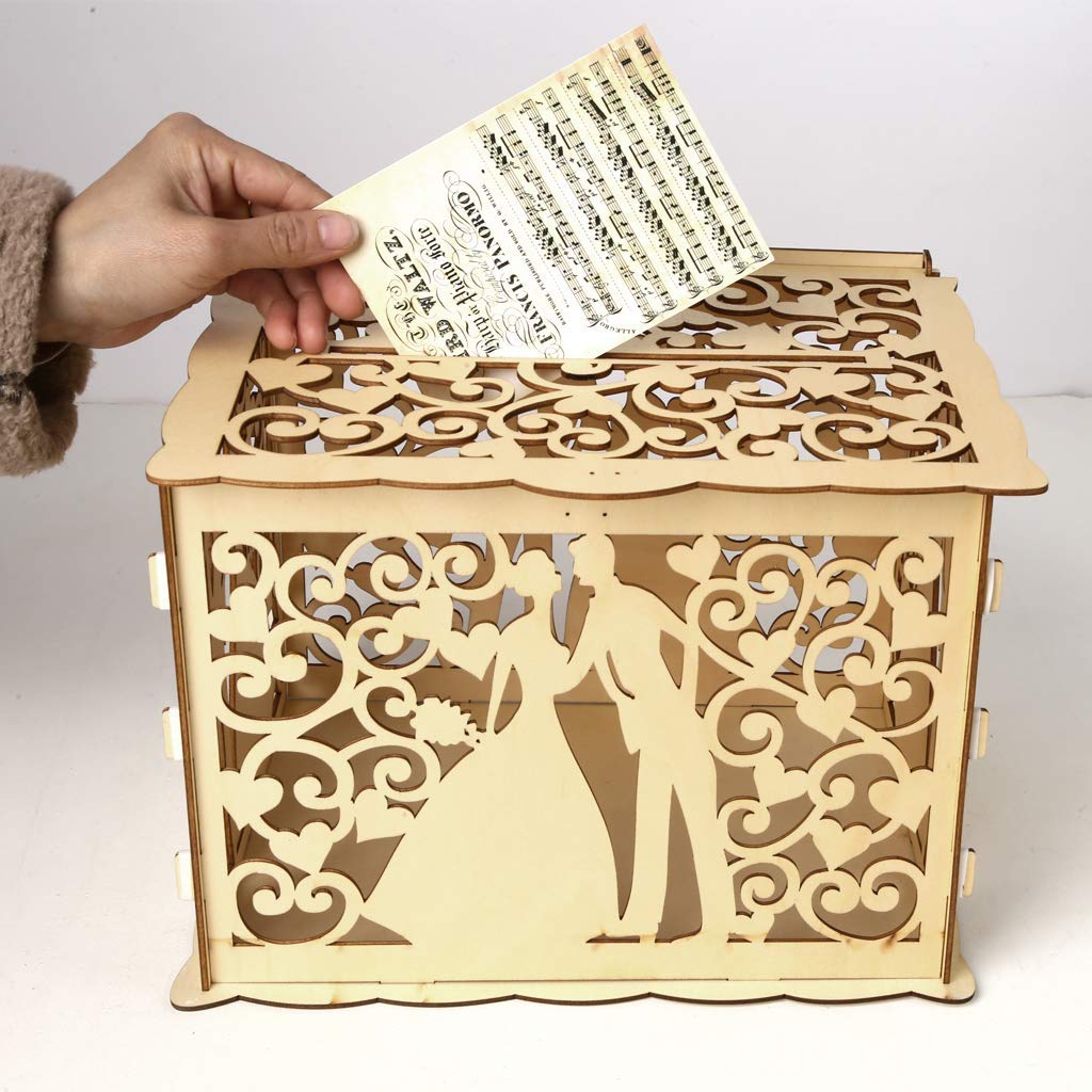 Taotenish Wedding Card Box with Lock - Elegant Greeting Card Holder for Wedding, Birthday & Party Gifts | Perfect for Reception, Bridal Shower & Anniversary Celebrations