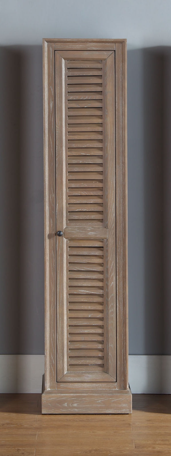 Savannah/Providence Small Linen Cabinet in Driftwood Finish - Compact Storage Solution for Bathroom, Bedroom or Entryway Organization
