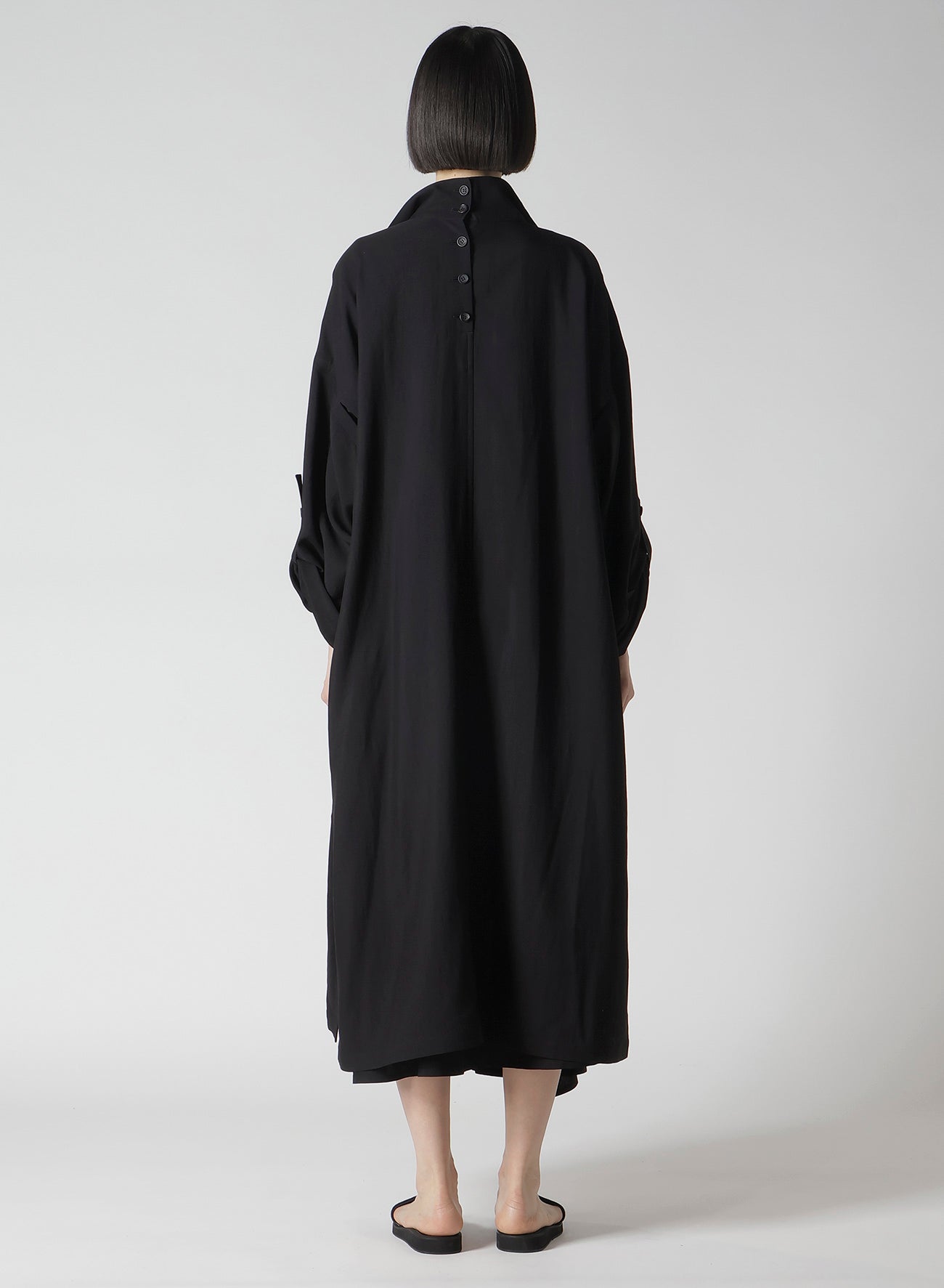 High-Twisted Gabardine Coat with Side Gather Details - Cu/W Fabric for Women | Perfect for Office Wear, Business Meetings & Formal Occasions