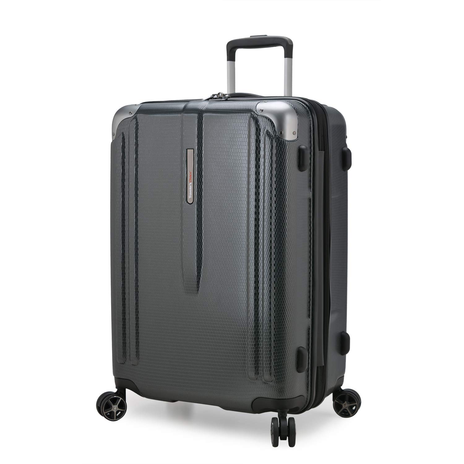 Traveler's Choice New London II Expandable Hardside Spinner Luggage 26-Inch Checked Medium Suitcase - Lightweight Durable Gray Carry-On for Air Travel, Business Trips & Vacation Packing