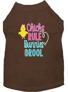 Chicks Rule Screen Print Dog Shirt - Cute Graphic Pet Tee in Multiple Colors - Perfect for Dog Lovers & Pet Birthday Parties