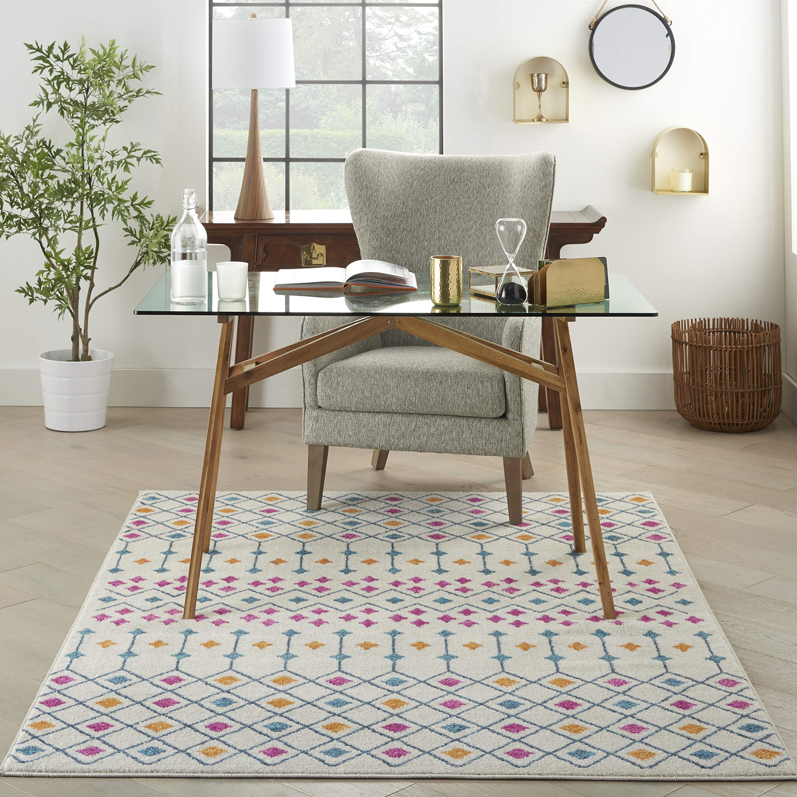 Nourison Passion Bohemian Ivory/Multi 5'3