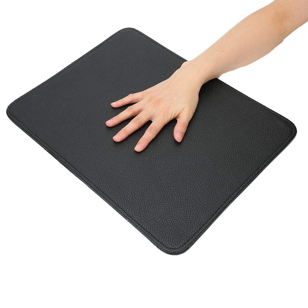 Nikou Washable Foldable Nail Art Table Mat - Non-Slip Manicure Desk Pad for Salon & Home Use, Black Nail Cushion Hand Mat for Gel Polish & Acrylic Nail Art
