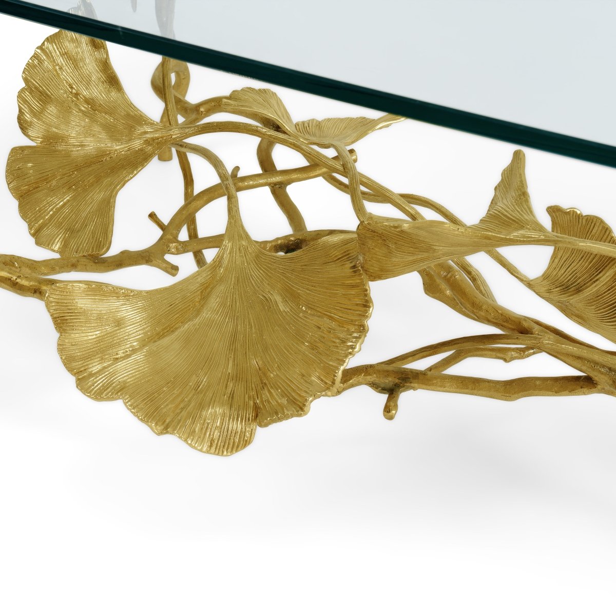 Premium Golden Ginkgo Coffee Table - Modern Living Room Centerpiece for Home Decor & Relaxing with Family