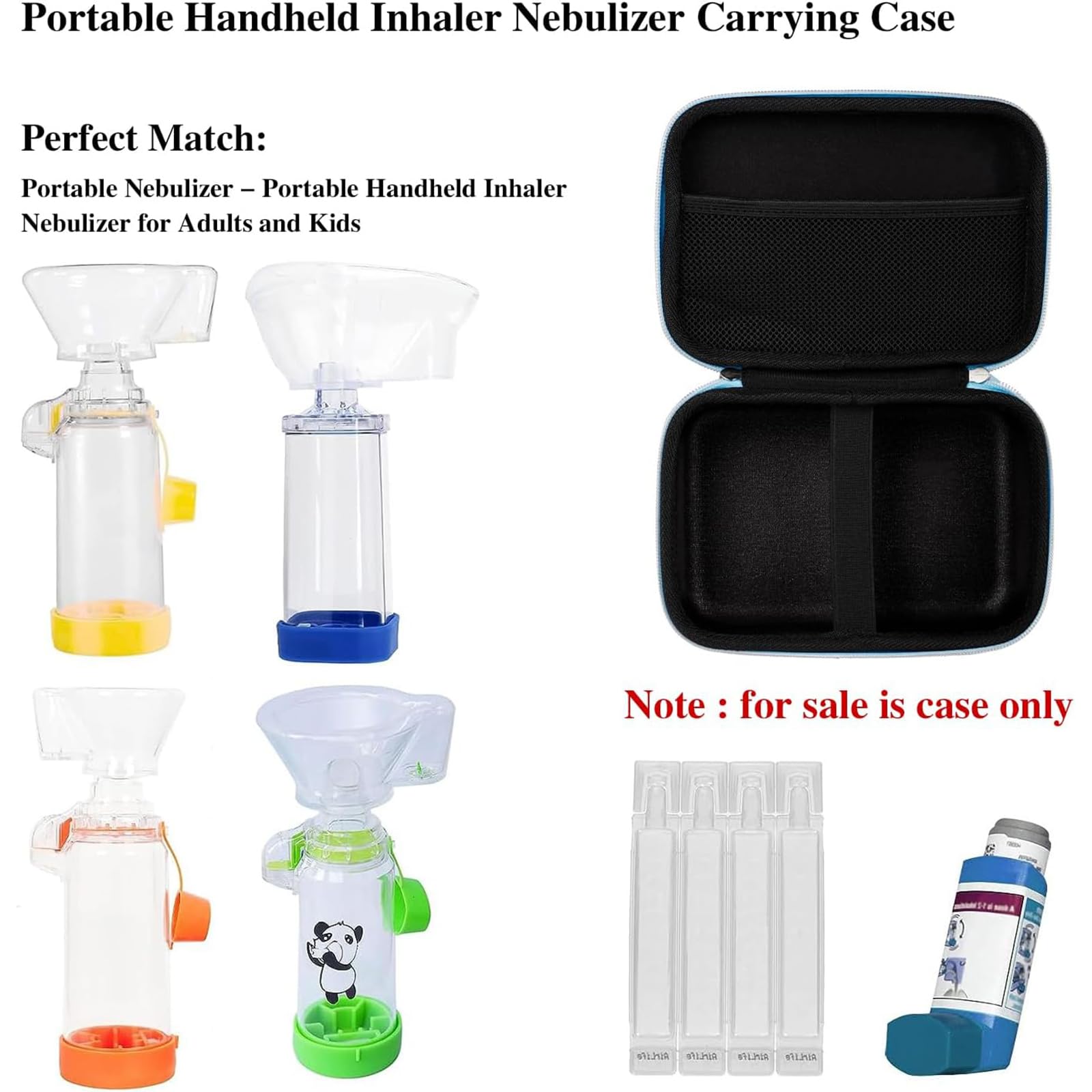 Leayjeen Portable Travel Case - Durable Hard Shell Asthma Inhaler Protective Carrying Case (Case Only) - Perfect for Travel, Hiking & Daily Use