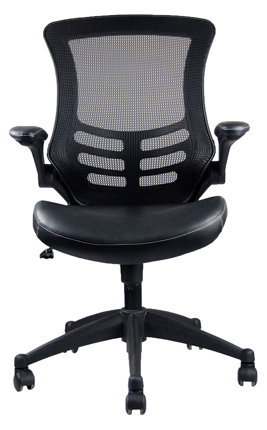 Ergonomic Mid-Back Mesh Office Chair with Adjustable Arms - Breathable Black Computer Desk Chair for Home & Office Workspaces