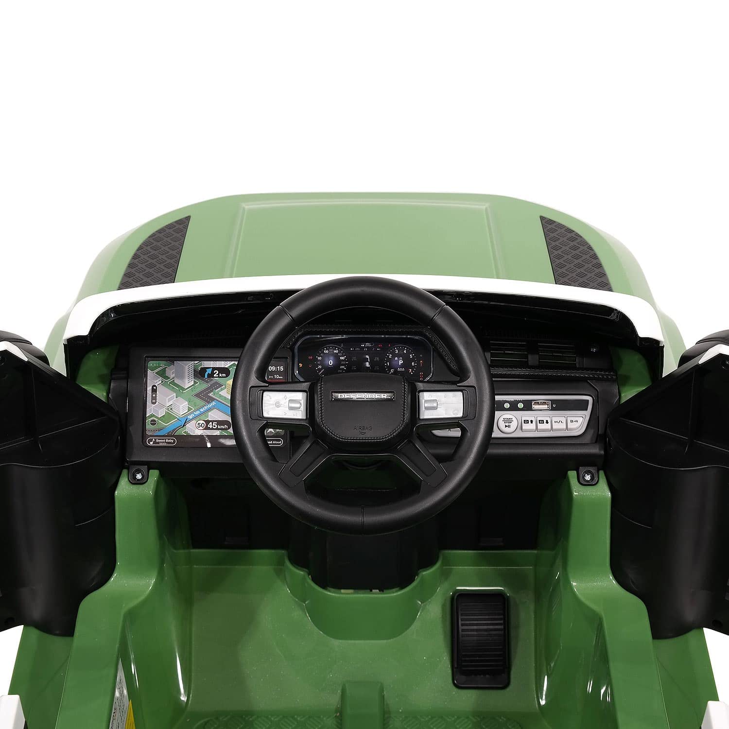 Moderno Kids Land Rover Defender 12V Electric Ride-On Car with Parental Remote Control, MP3/USB Music Player, Leather Seat & LED Lights - Perfect for Outdoor Play, Birthday Gifts & Toddler Adventures