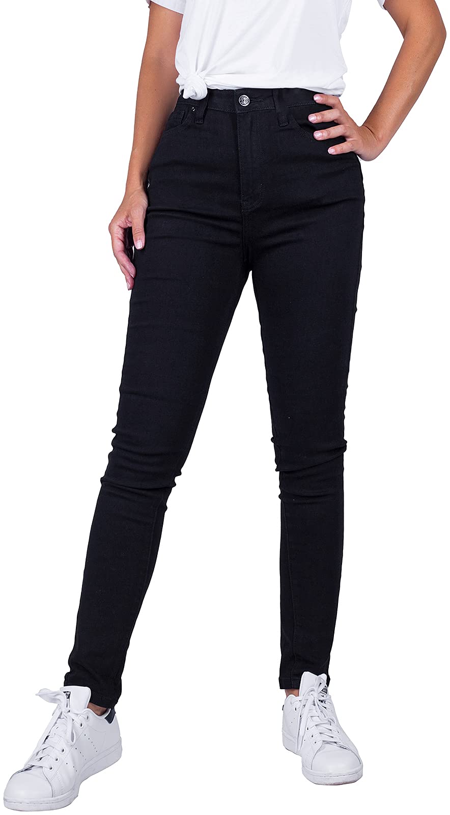BodiLove Women's Ripped Five Pocket Skinny Jeans - Stretch Denim Pants for Casual Wear, Night Out & Street Style Fashion