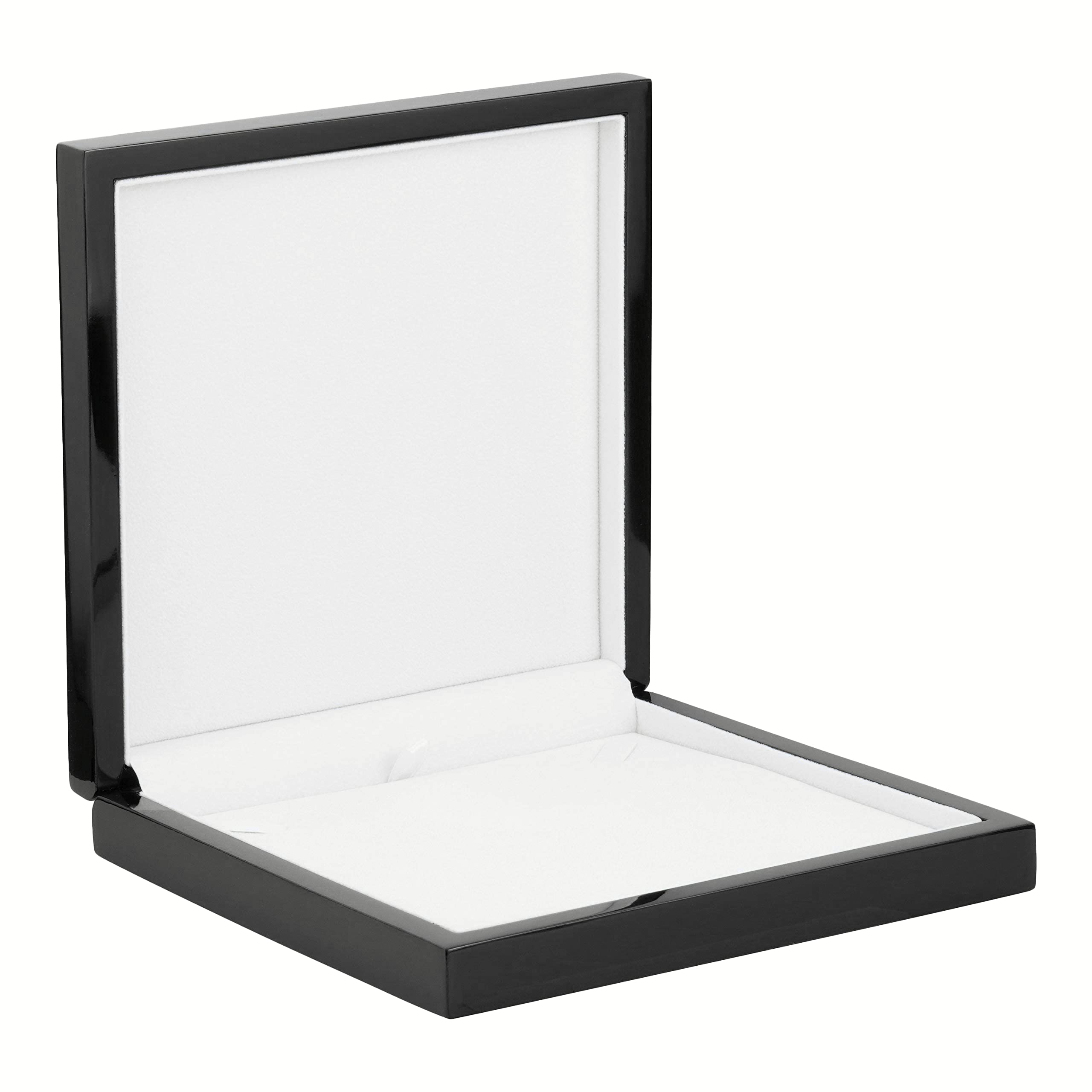 Elegant Wooden Piano Necklace Gift Box - Large Jewelry Storage Case for Necklaces, Pearls & Pendants - Premium Pearl Necklace Box with 2 Piece Packer & Ribbon (Black) - Perfect for Jewelry Gifting, Wedding Accessories & Luxury Present Packaging