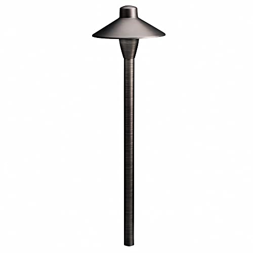 Kichler 15478CBR 6.75-inch Outdoor Path Light in Centennial Brass - Durable Landscape Lighting for Garden, Walkway, and Driveway Illumination