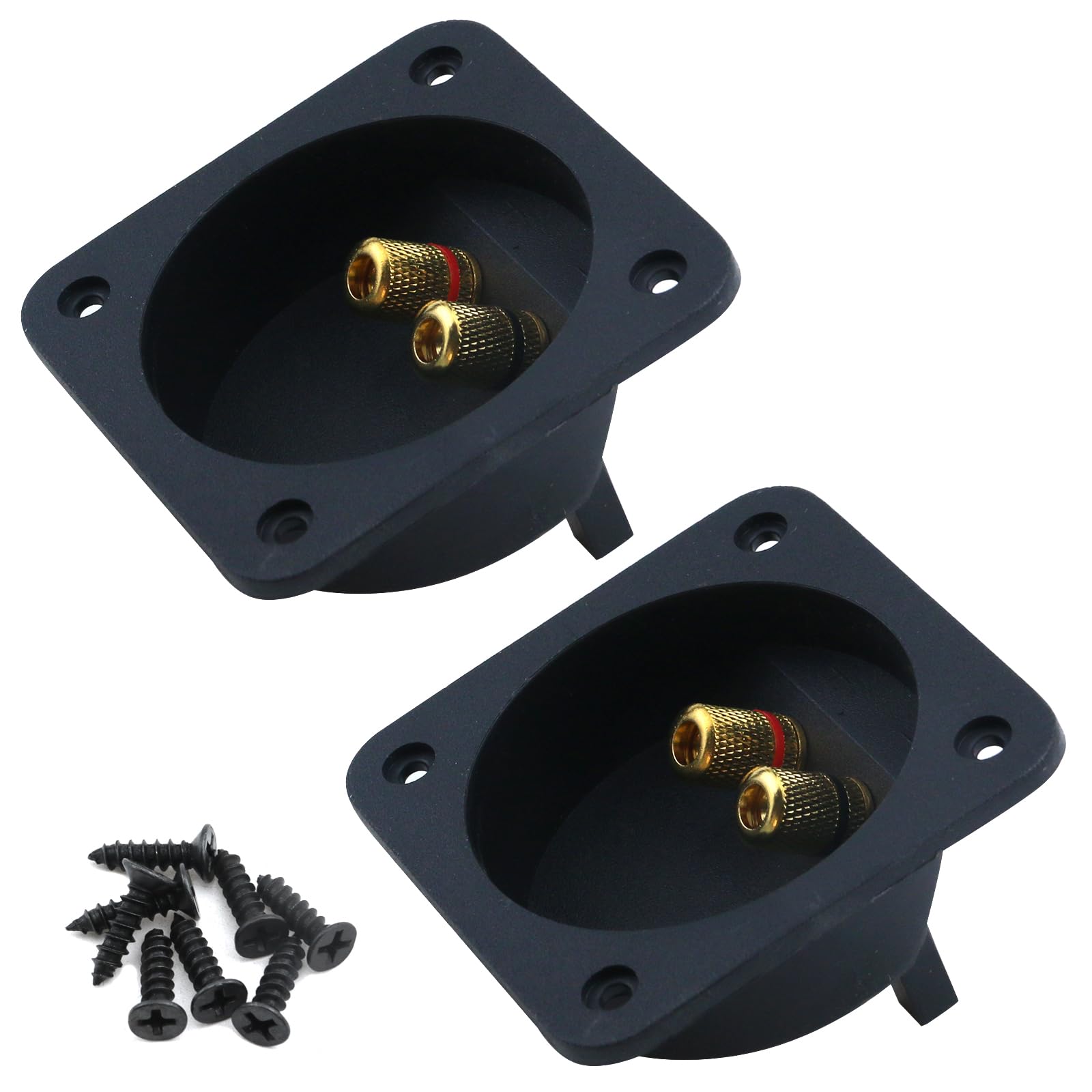 Savagrow 2-Pack 2-Way Speaker Terminal Box - High-Quality Home & Car Audio Connection with Screws - Perfect for DIY Speaker Installations and Audio System Upgrades
