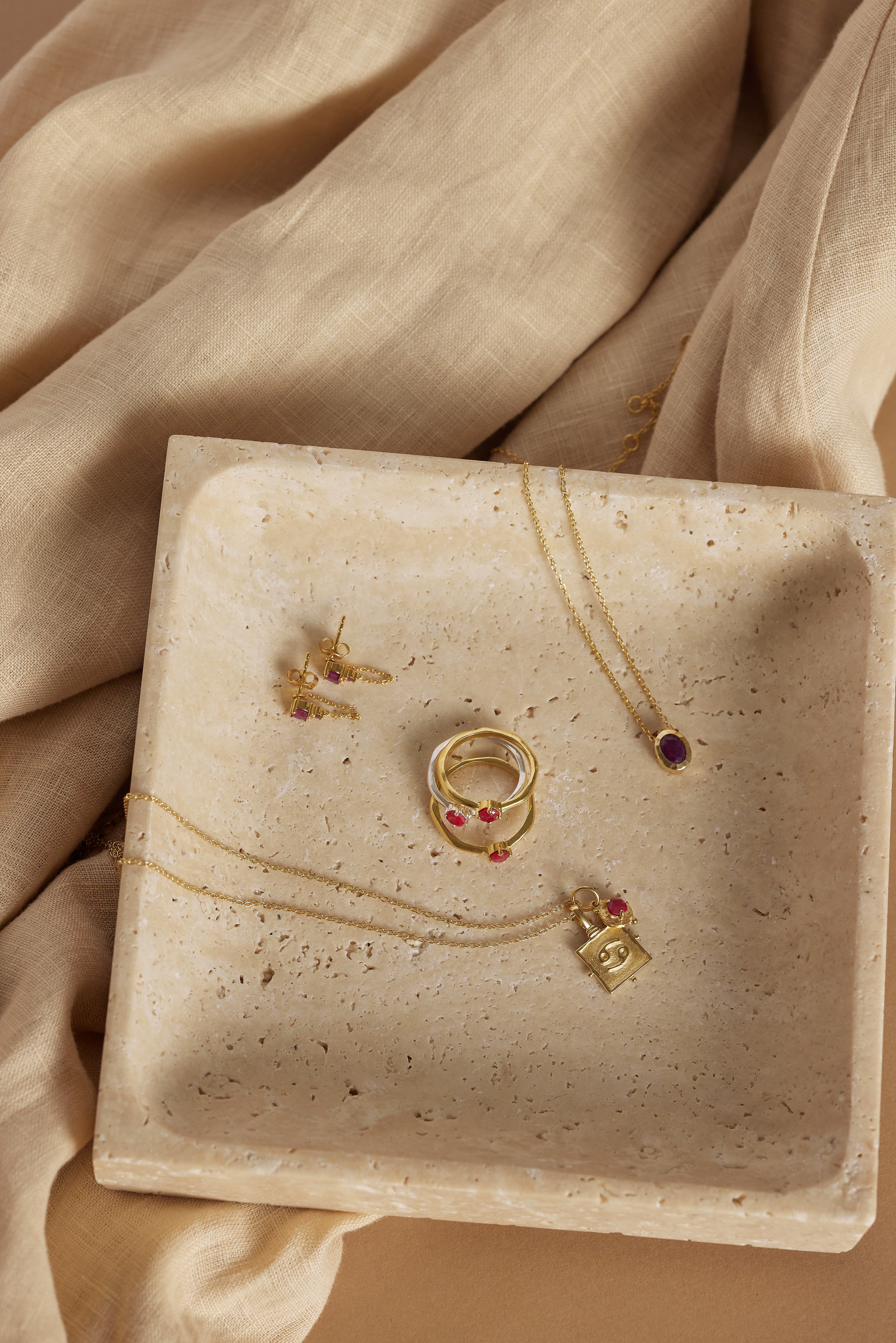 July Ruby Gold Birthstone Necklace Charm - Elegant Jewelry Gift for Women, Birthday & Anniversary - Perfect for Everyday Wear & Special Occasions