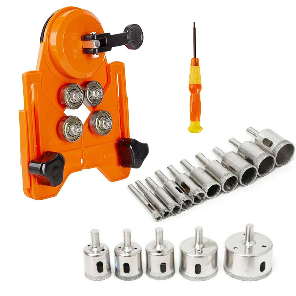 17Pcs Diamond Hole Saw Set for Glass, Tile & Granite - Perfect for DIY & Professional Use