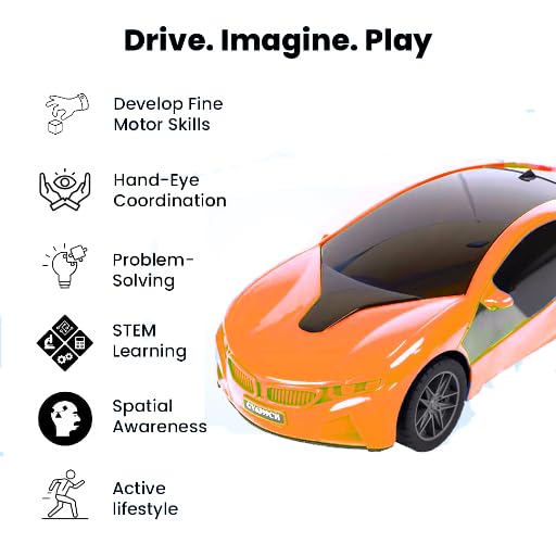 Remote Control Car for Kids - 3D Lighting, 4 Functions, Famous Model (3+ Years) - Perfect for Indoor Racing & Gifts