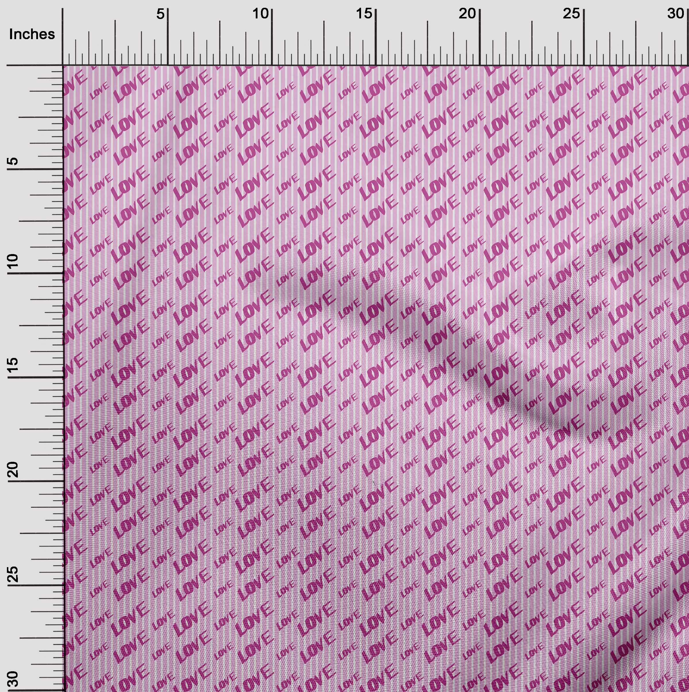 oneOone Viscose Jersey Fuchsia Pink Fabric - 60 Inch Wide Printed Dress Material for DIY Fashion, Home Decor & Craft Projects | Soft Writing Font Design