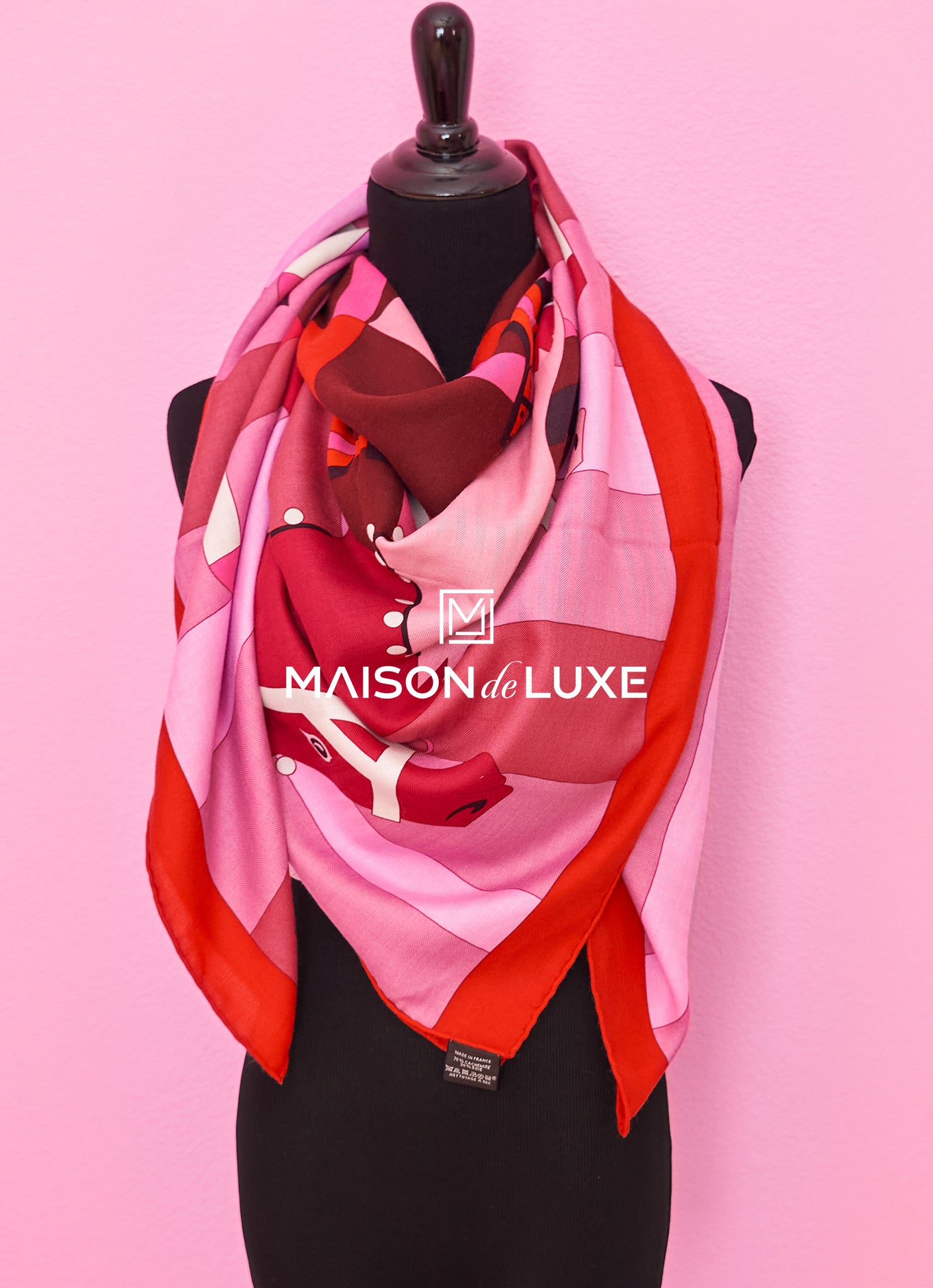 Luxury Hermes Rocabar Pink Cashmere Shawl 140 GM - Soft Warm Wrap for Women, Perfect for Evening Events & Winter Fashion Accessory