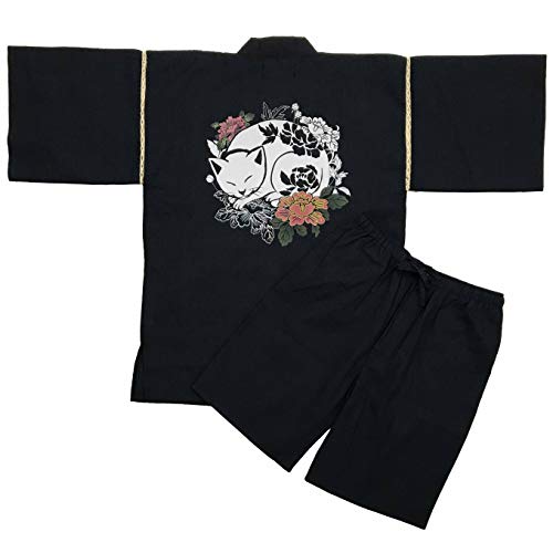 Cat and Peony Flower Navy
