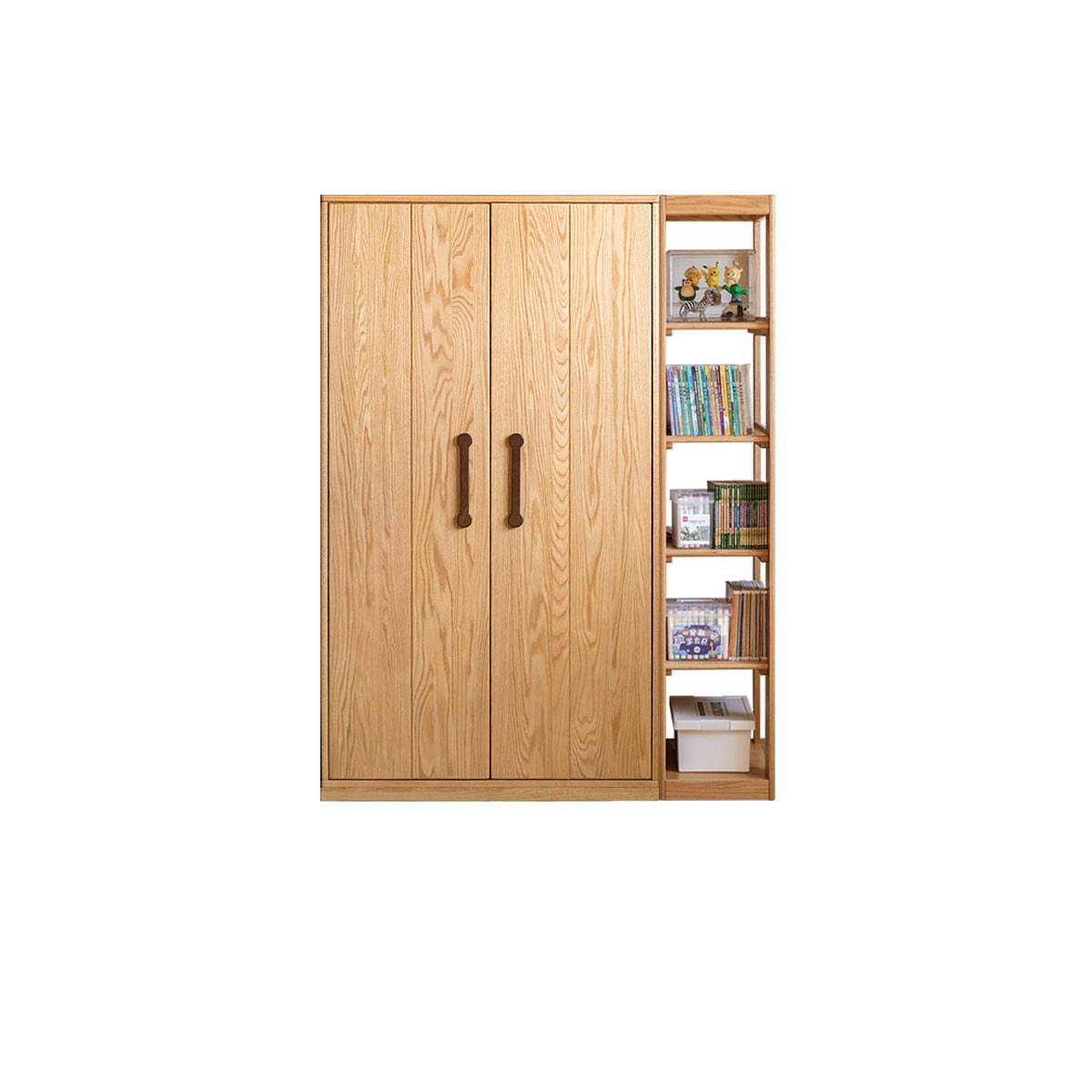 Solid Oak Wood Kids Wardrobe - Durable & Stylish Children's Closet Organizer for Bedroom, Nursery, or Playroom Storage