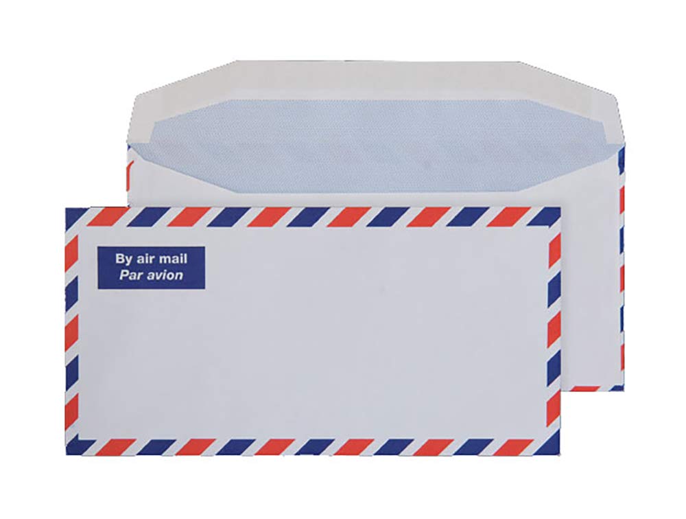 Purely Everyday DL 110 x 220 mm 80 GSM Airmail Self-Sealing Envelopes (A1701) White - Pack of 1000 for Business Mailing, Invitations & Office Correspondence