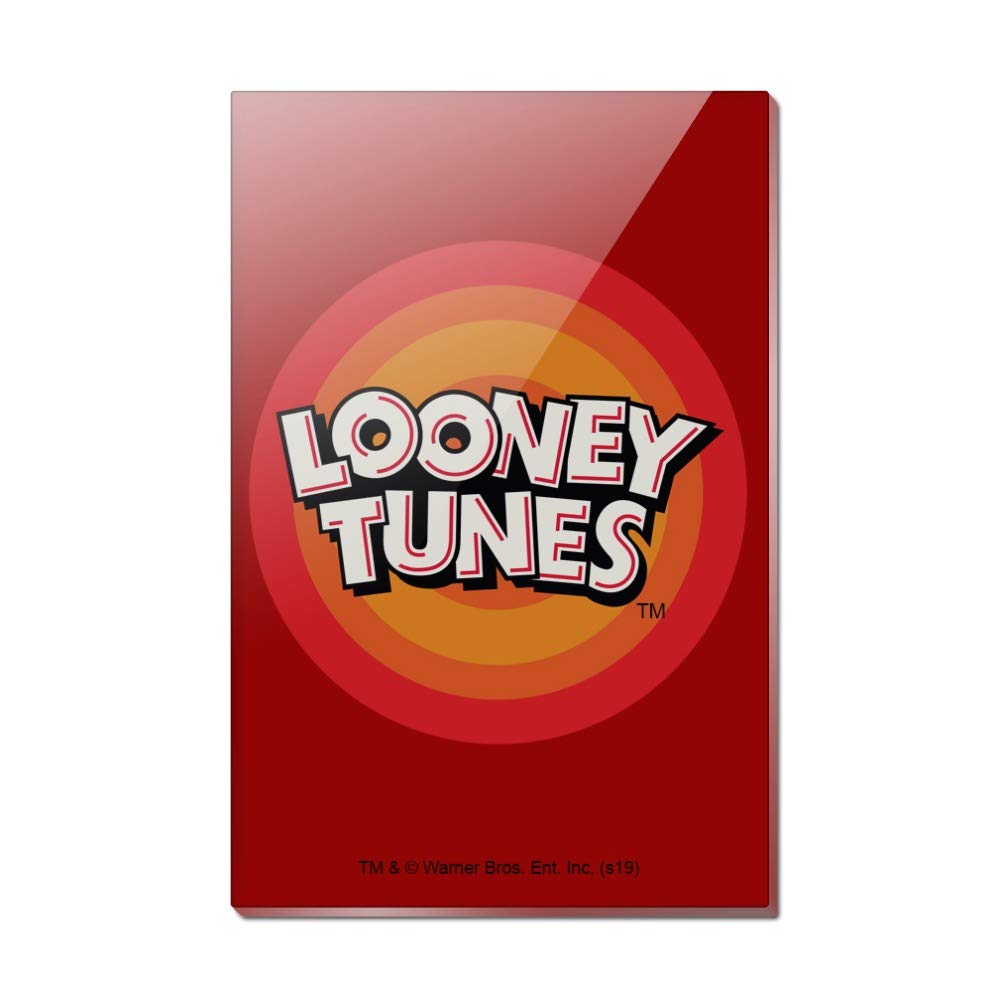 Looney Tunes Logo Rectangle Acrylic Fridge Magnet - Fun Cartoon Character Refrigerator Decor for Kitchen, Office & Dorm Room