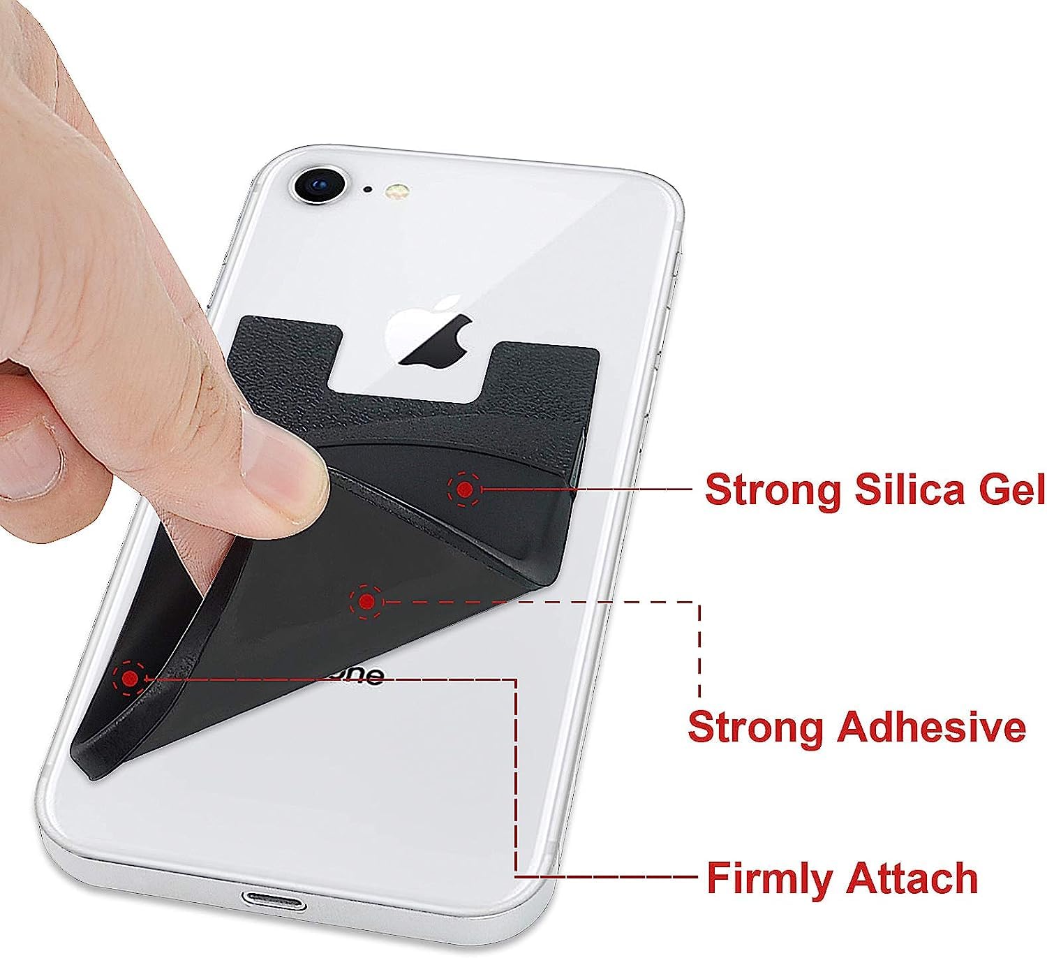 Senose Phone Wallet - Stick On Card Holder for iPhone, Android & Samsung Galaxy - 5 Pack | Slim Back of Phone Storage for Credit Cards & IDs | Perfect for Travel, Shopping & Everyday Use