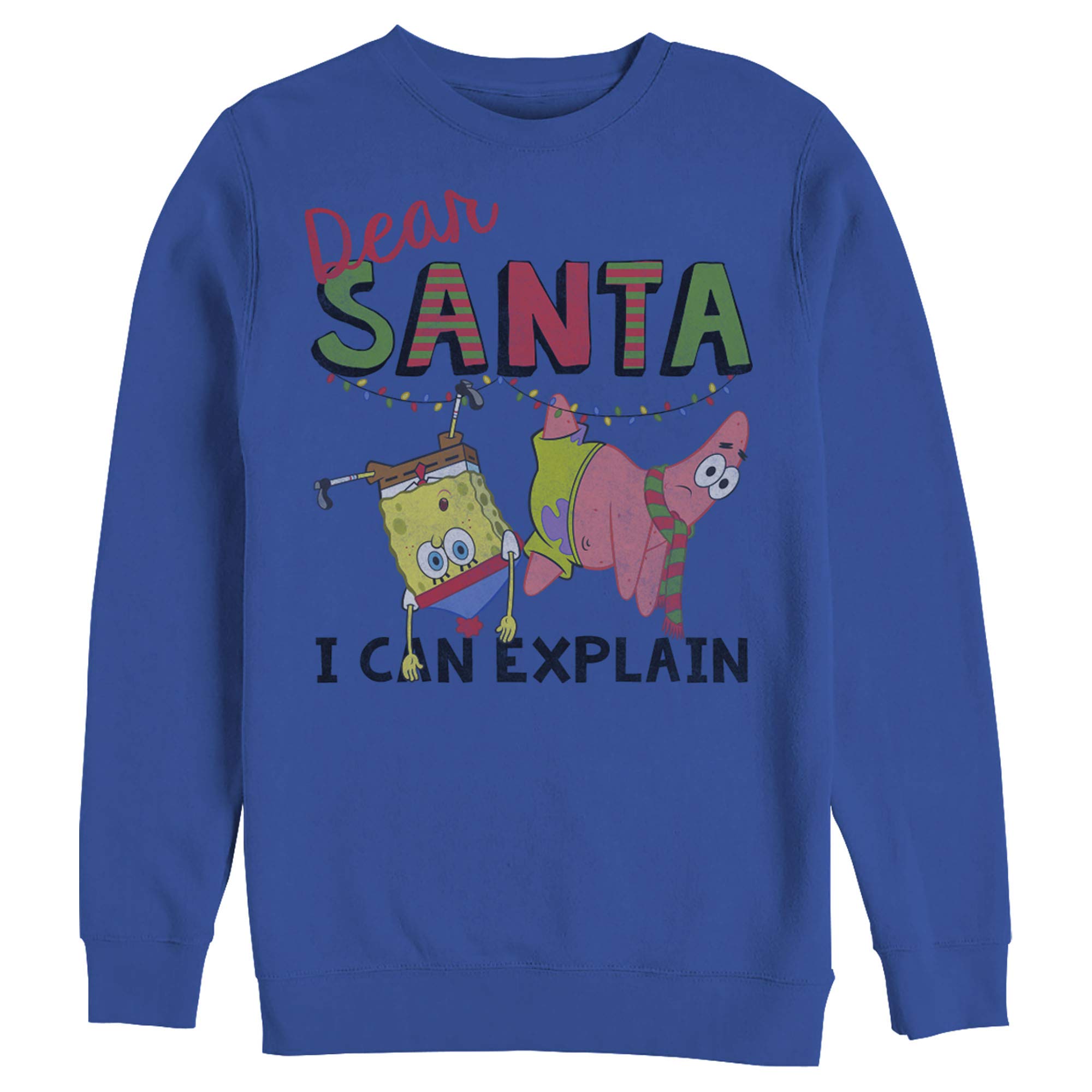 SpongeBob SquarePants Christmas Santa Sweatshirt for Men - Funny Holiday Graphic Hoodie for Christmas Parties & Gifts