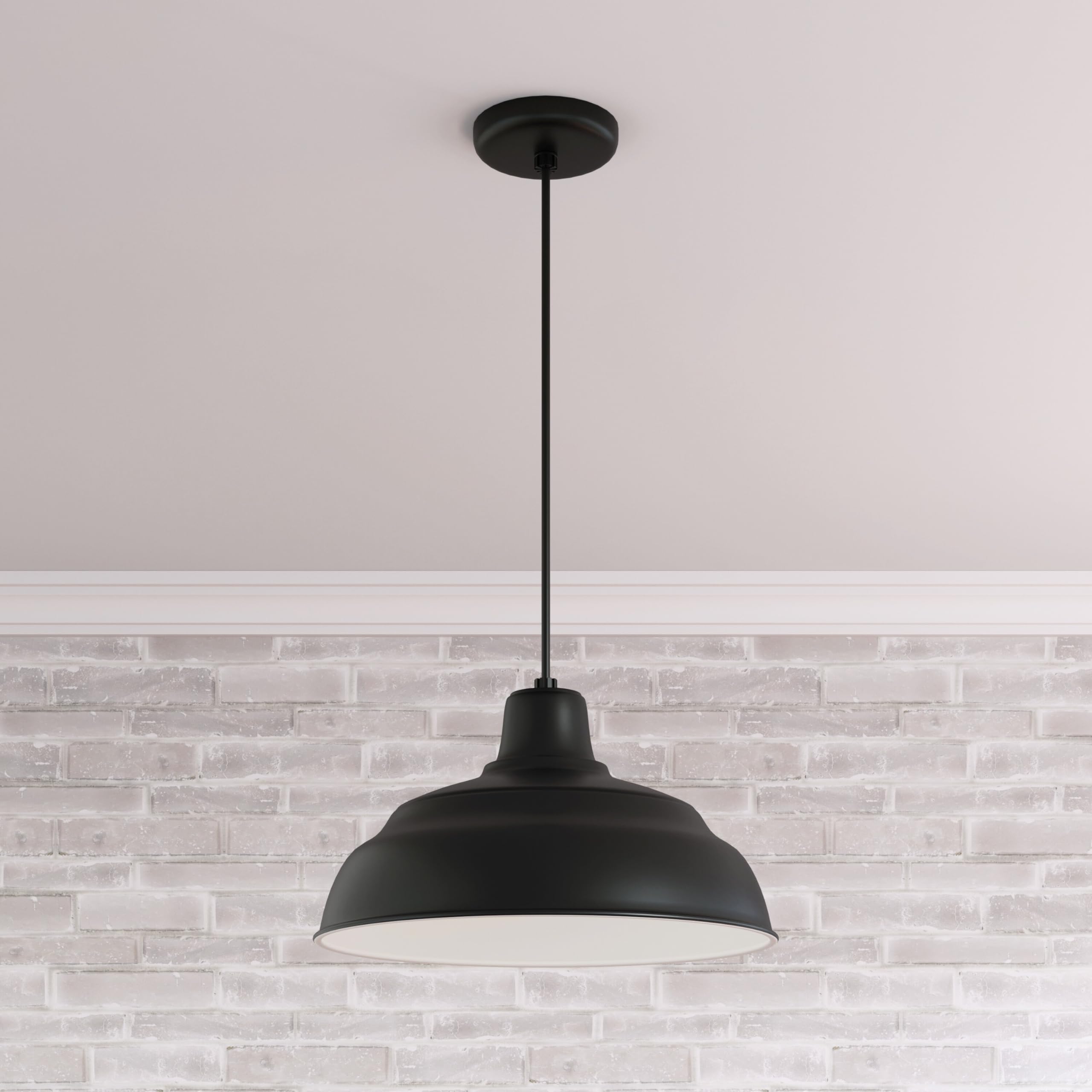 Millennium RWHC14-NC Modern Copper Pendant Light Fixture - Elegant Single Bulb Hanging Light for Dining Room, Kitchen Island or Bedroom