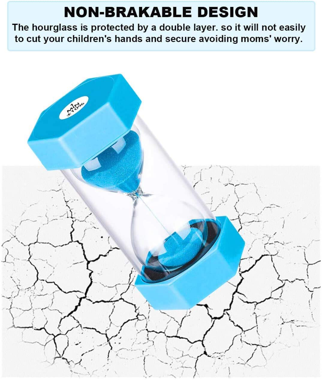20 Second Blue Sand Timer Hourglass - Unbreakable Plastic Sand Clock for Kids, Games, Classroom & Kitchen Decor | Perfect for Board Games, Cooking, Time Management & STEM Learning Activities
