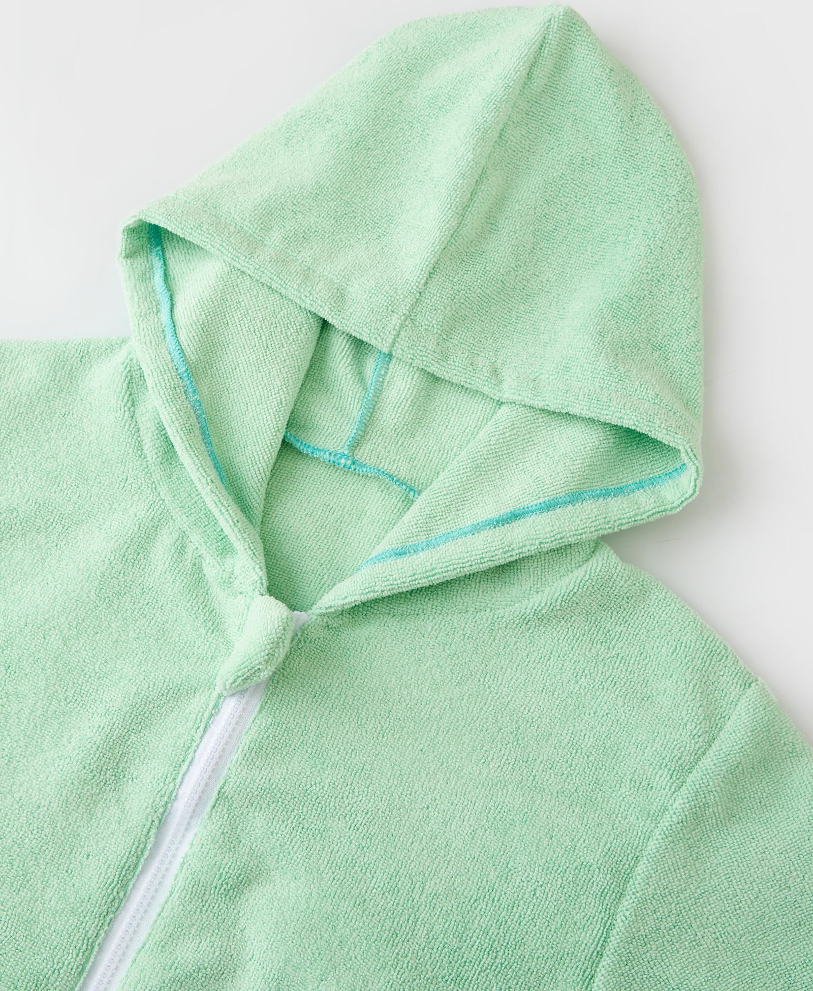 MissShorthair Kids Hooded Towel Robe with Zipper - Soft Beach Cover Up & Swim Changing Robe for Boys and Girls - Quick-Dry Bath Towel Poncho for Pool, Beach & After-Shower
