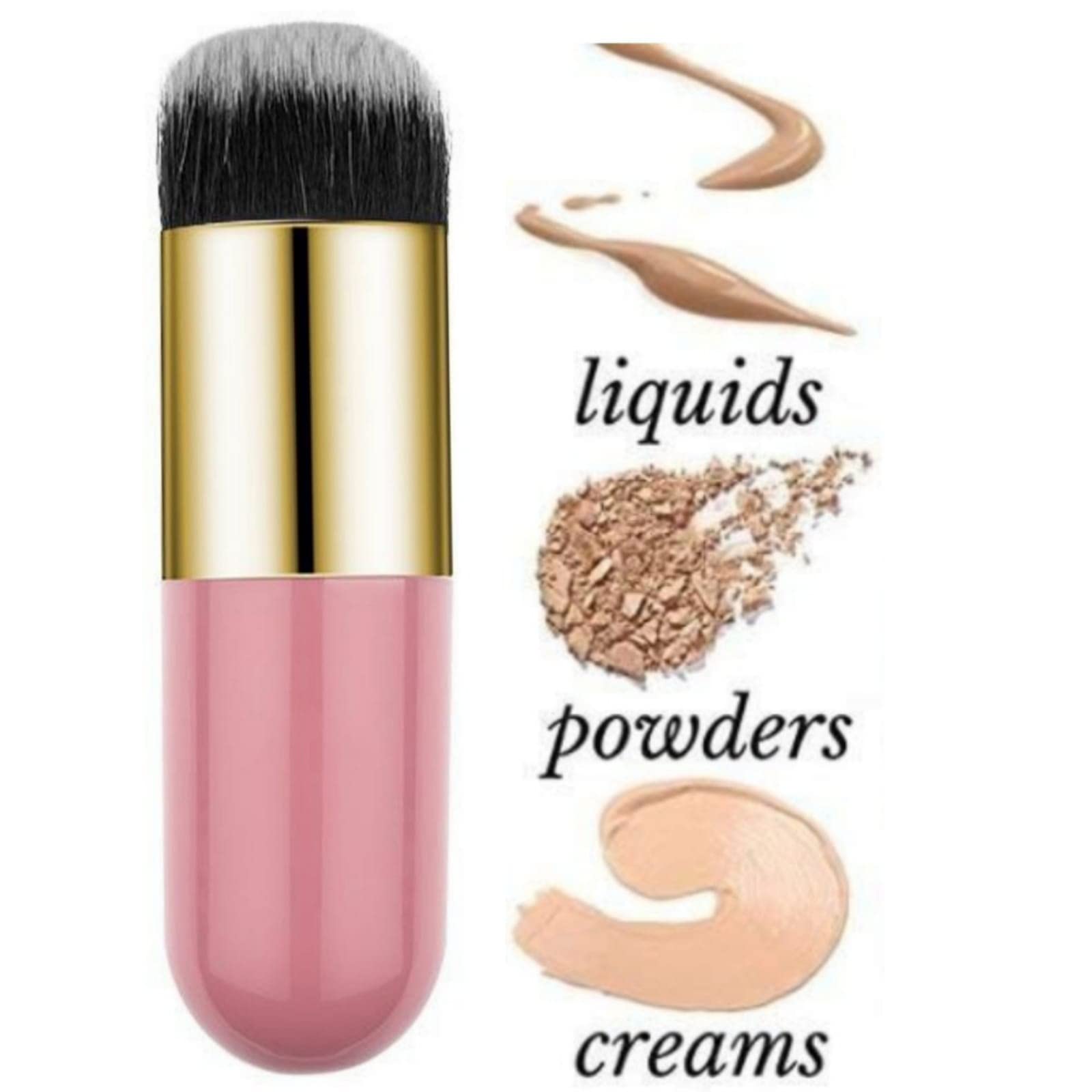 Huda Professional Makeup Brush - Flat Top Kabuki Foundation Brush for Liquid, Cream & Loose Powder | Soft Synthetic Bristles for Flawless Blending | Perfect for Everyday Makeup & Professional Use